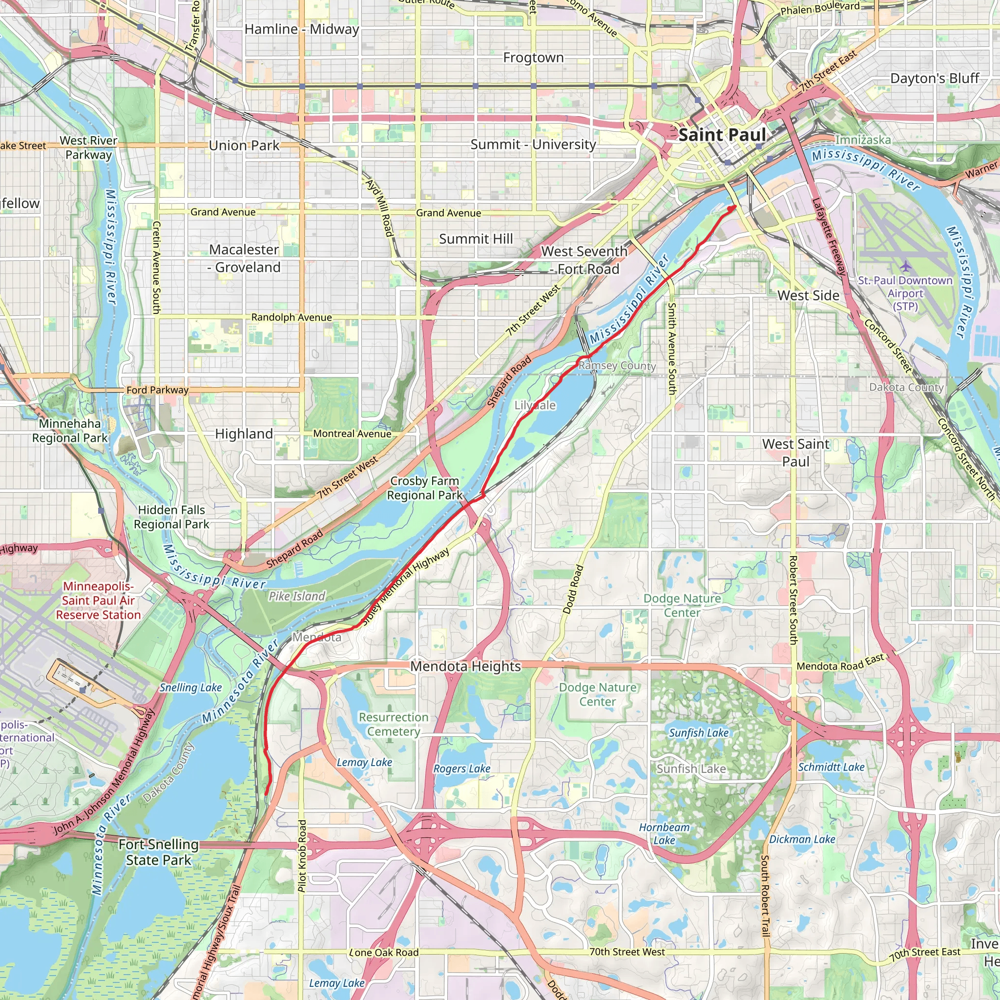 Big Rivers Regional Trail mobile static map