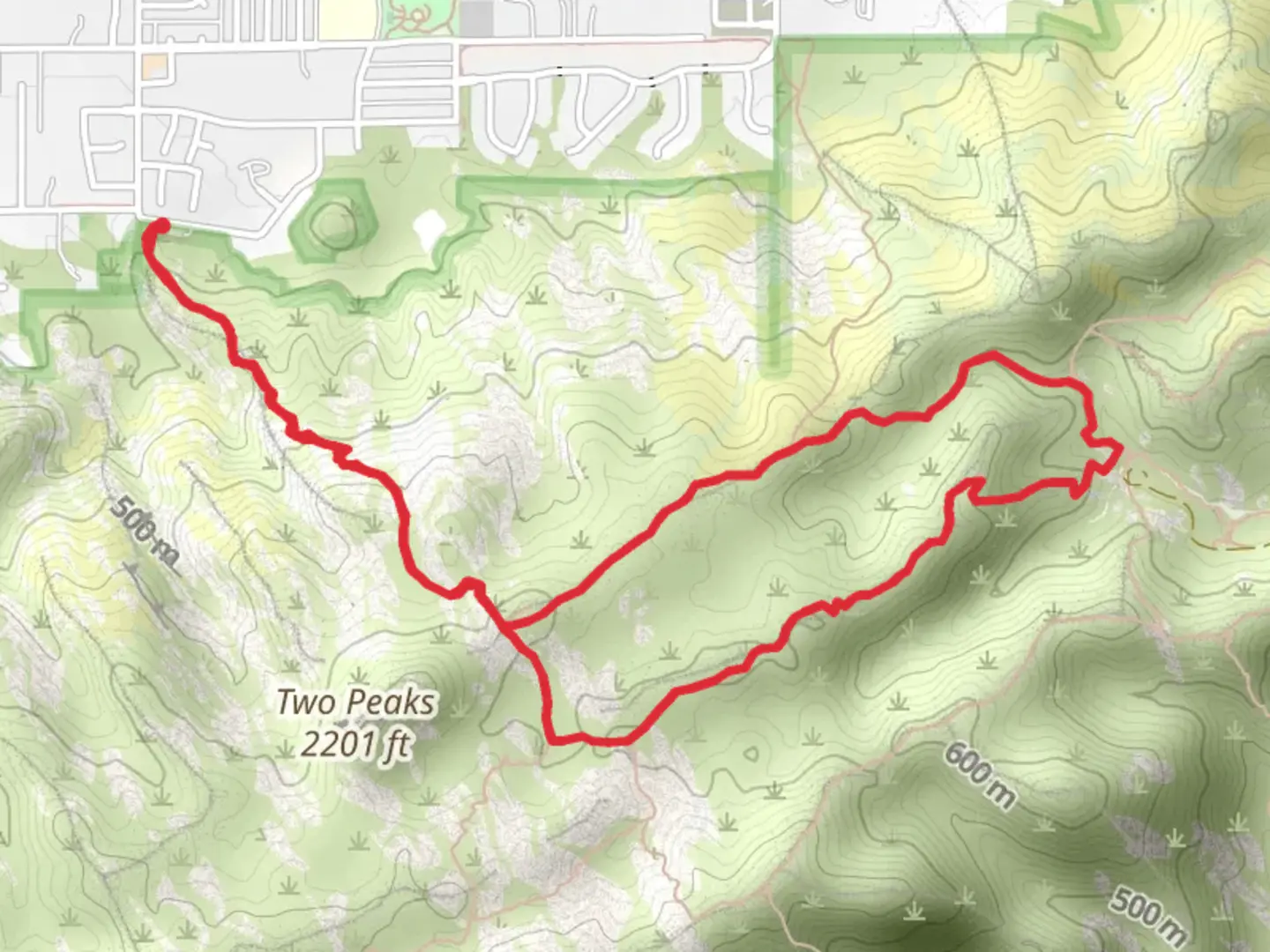 An image depicting the trail Mormon Loop Trail and its surrounding area.