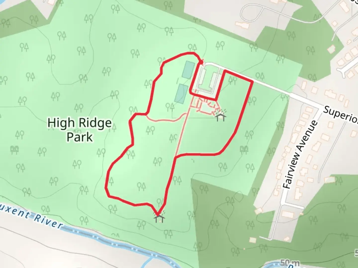 An image depicting the trail Superior Avenue Loop and its surrounding area.