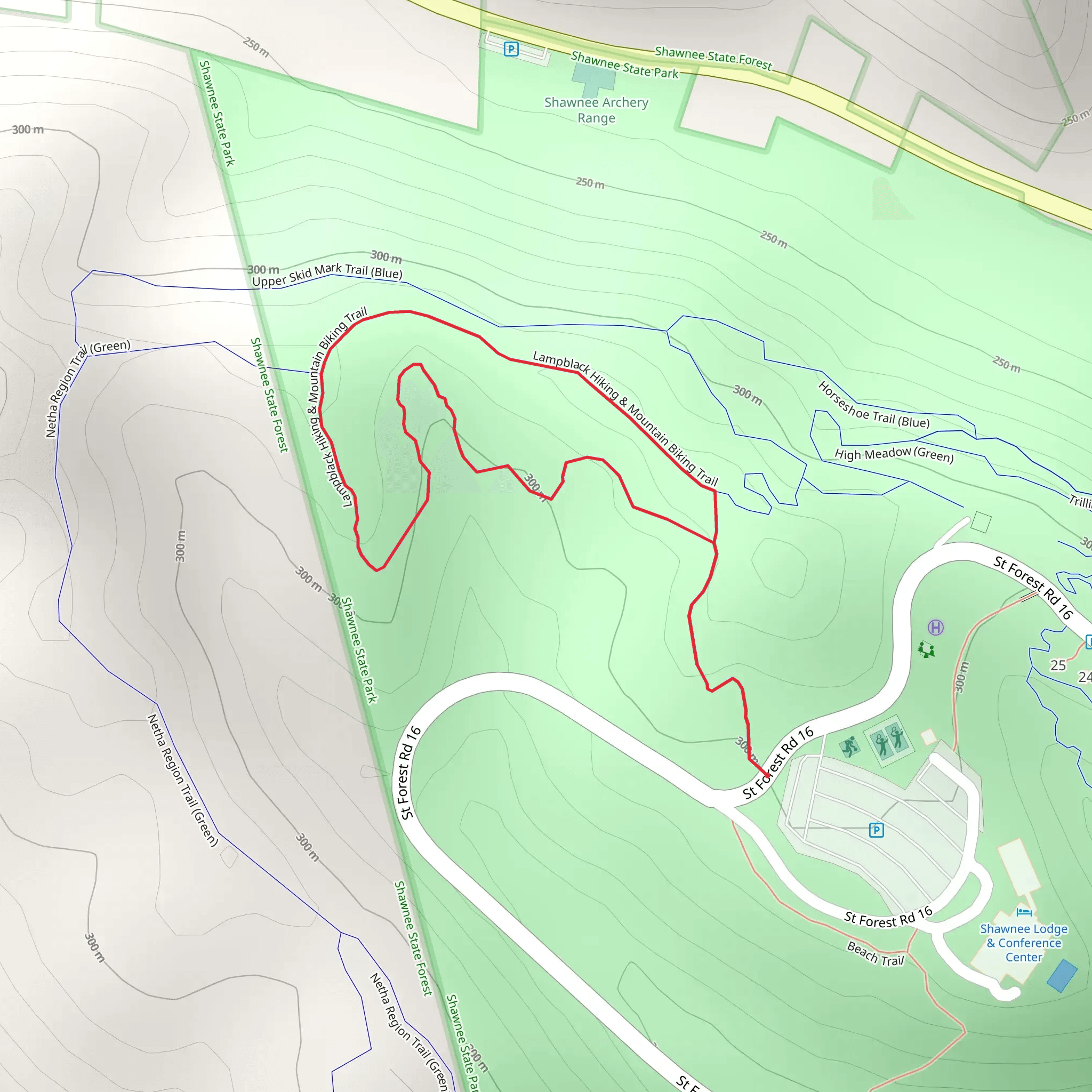 Lampblack Hiking Loop Trail mobile static map