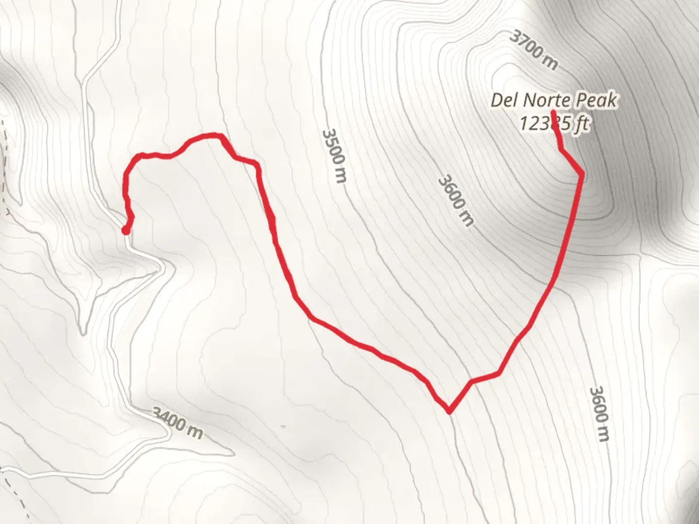 An image depicting the trail Del Norte via Shady Creek Trail and its surrounding area.