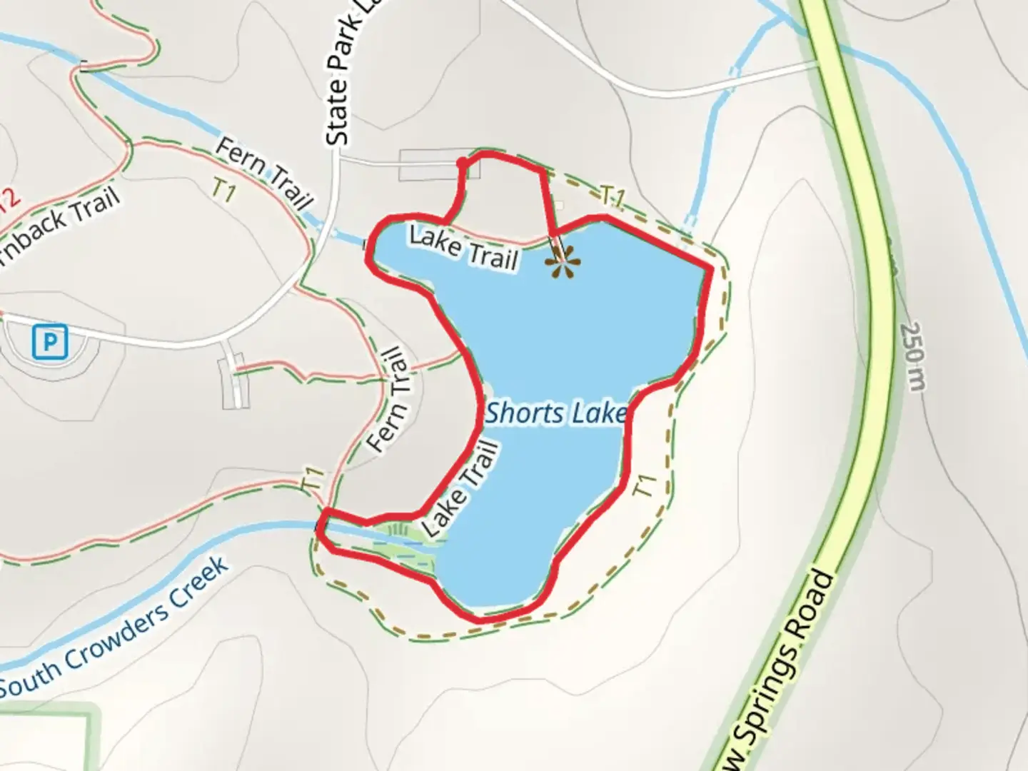 An image depicting the trail Shorts Lake Loop and its surrounding area.