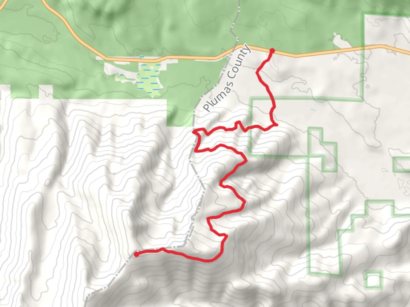 An image depicting the trail But Mountain Ridge via Pacific Crest Trail and its surrounding area.
