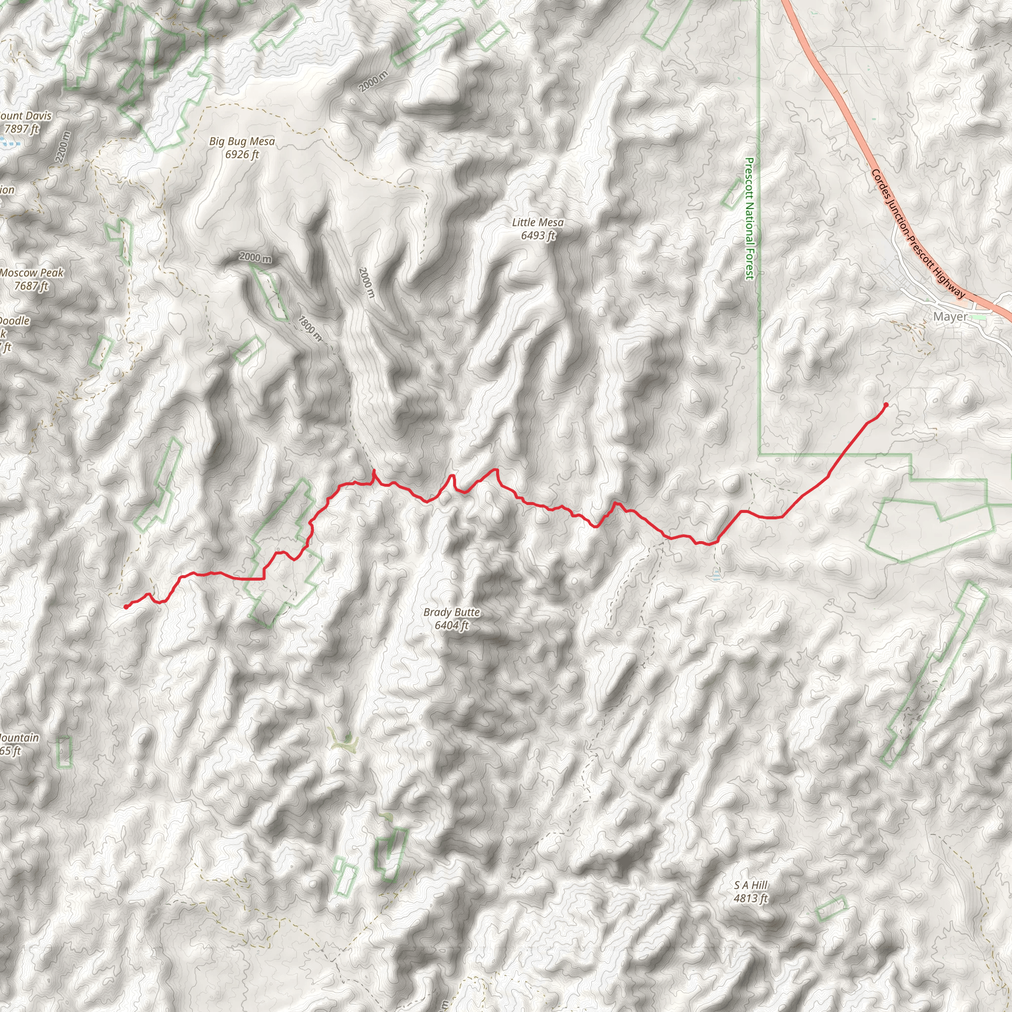 Cedar Creek and Wolf Creek from Mayer Cemetery mobile static map