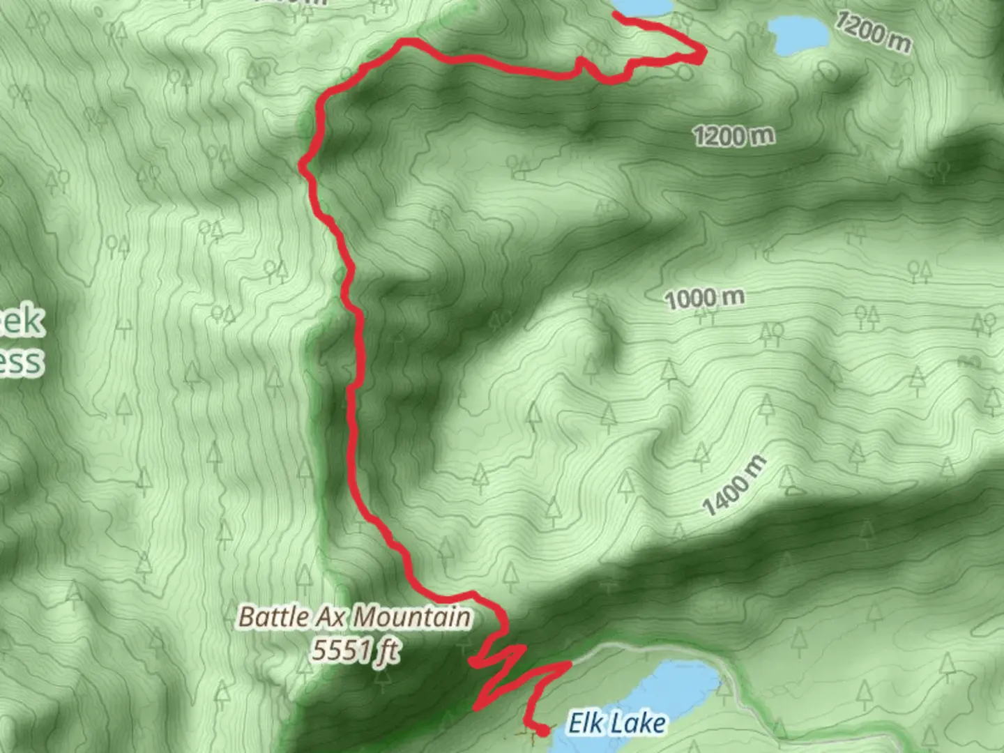 An image depicting the trail Upper Twin Lake via Bagby Trail and its surrounding area.