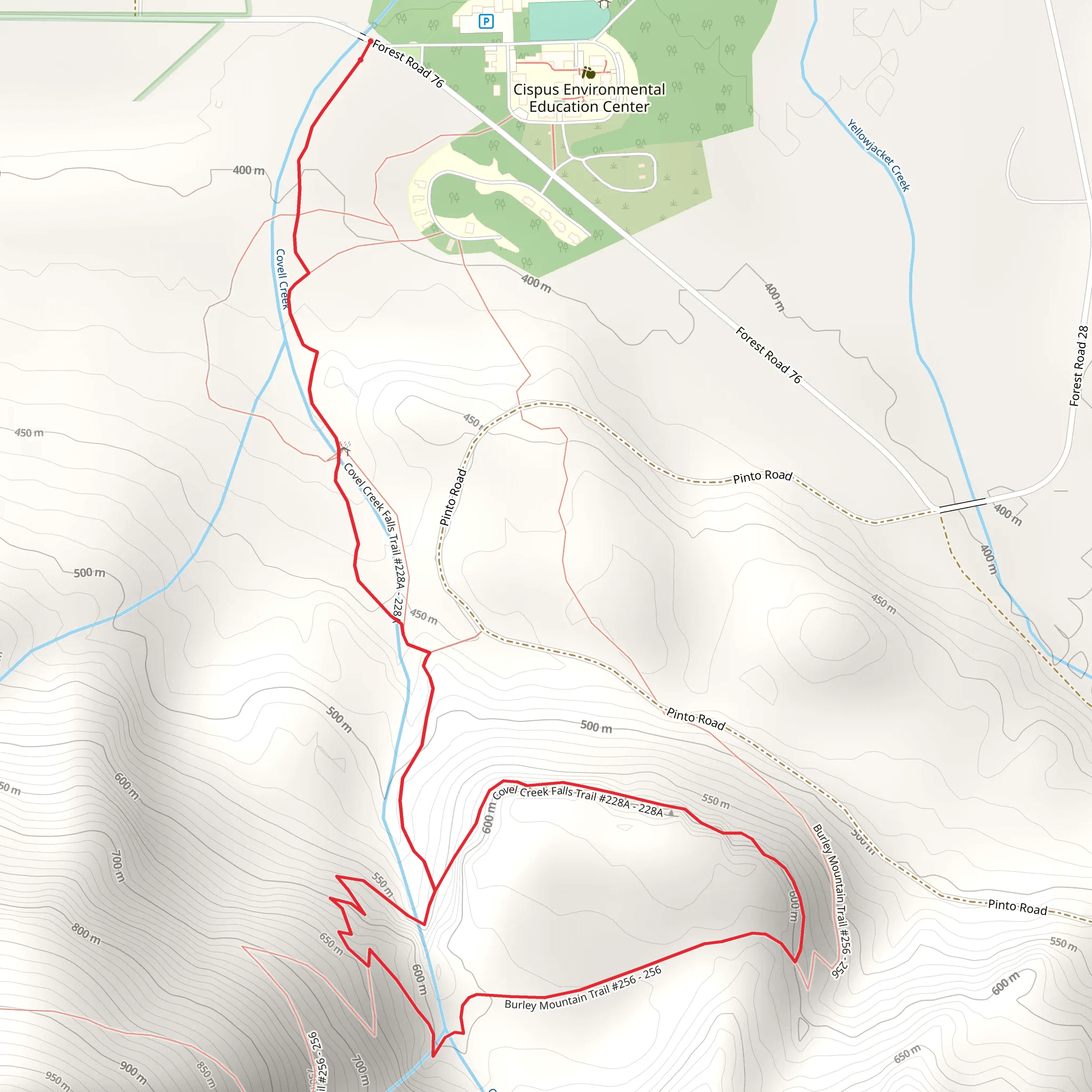 Covel Creek Falls Trail mobile static map