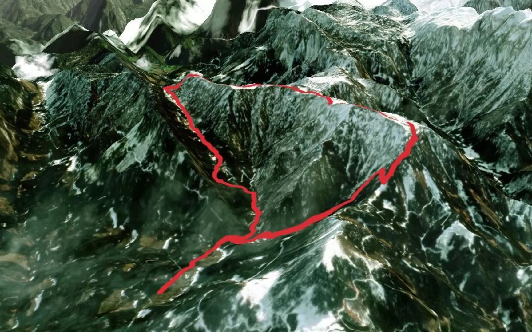 An image depicting the trail Buchberg from Gams and its surrounding area.