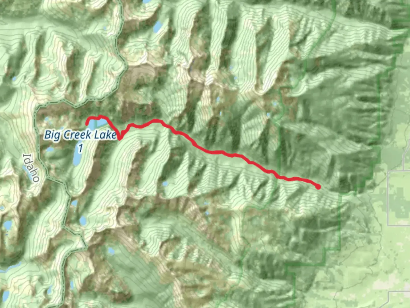 An image depicting the trail Big Creek Lakes and Big Creek Trail and its surrounding area.