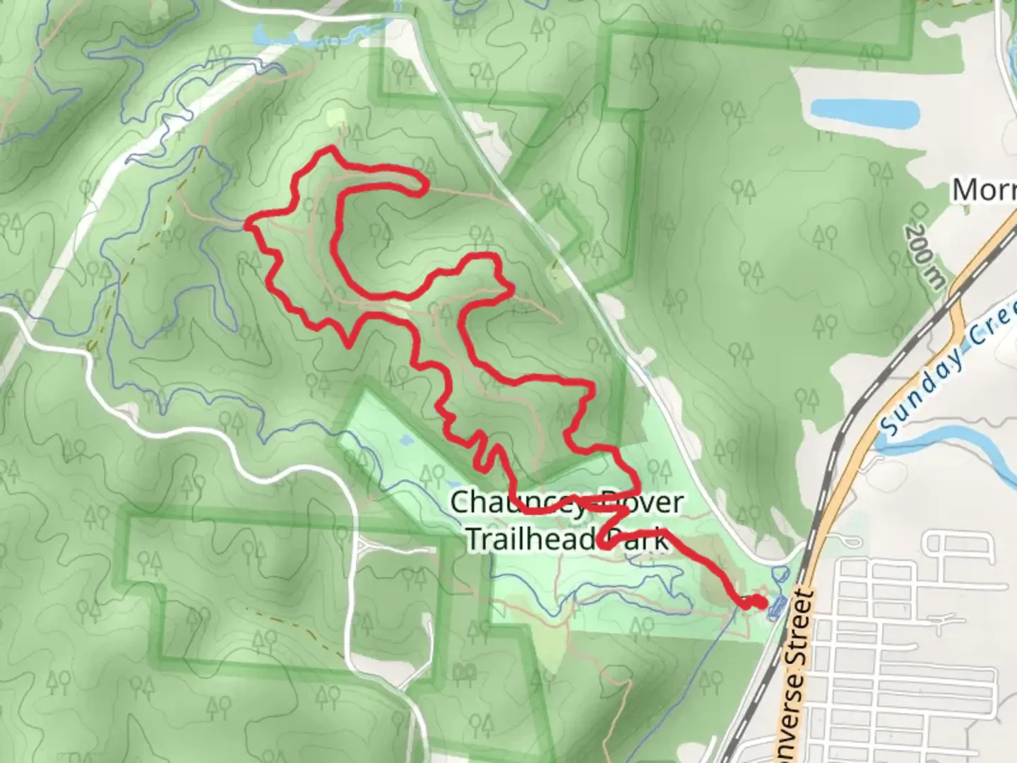 An image depicting the trail Coal Train and Salt Works Loop Trail and its surrounding area.