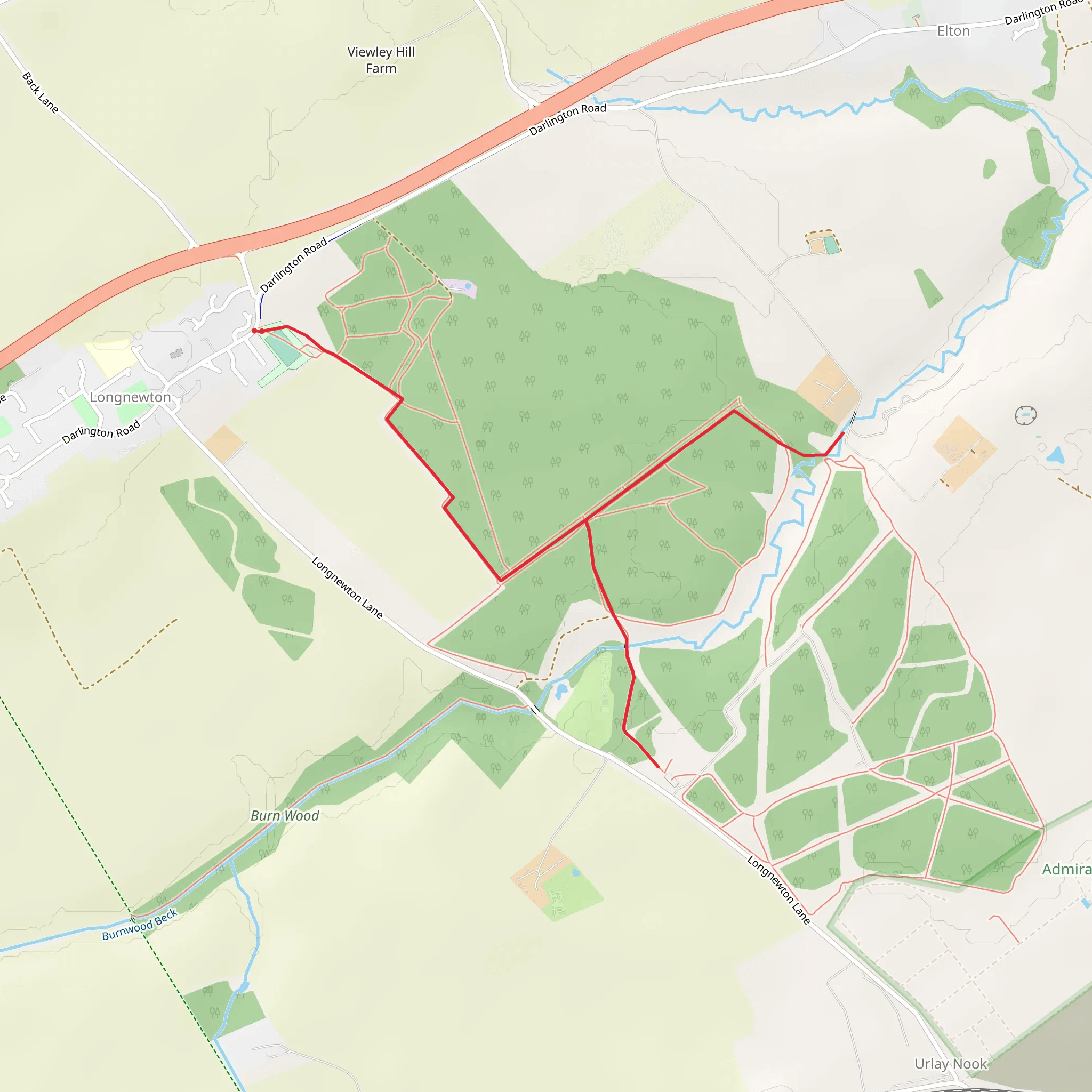Coatham Woods Walk mobile static map
