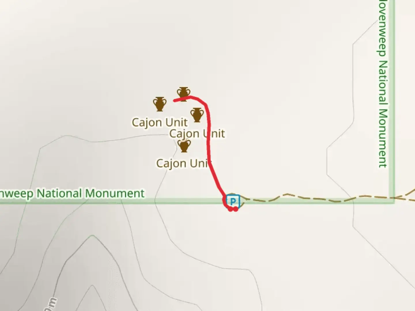 An image depicting the trail Hovenweep National Monument and its surrounding area.