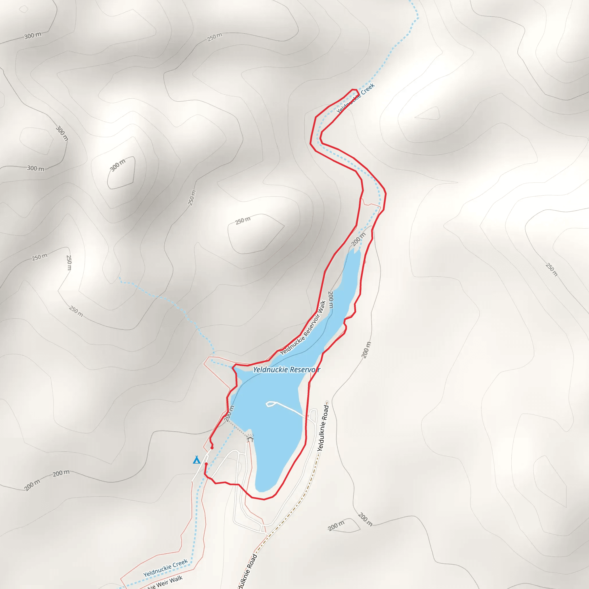 Yeldulknie Weir and Reservoir Trail mobile static map