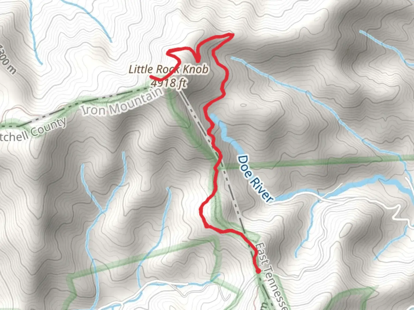 An image depicting the trail Hughes Gap and Little Rock Knob via Appalachian Trail and its surrounding area.