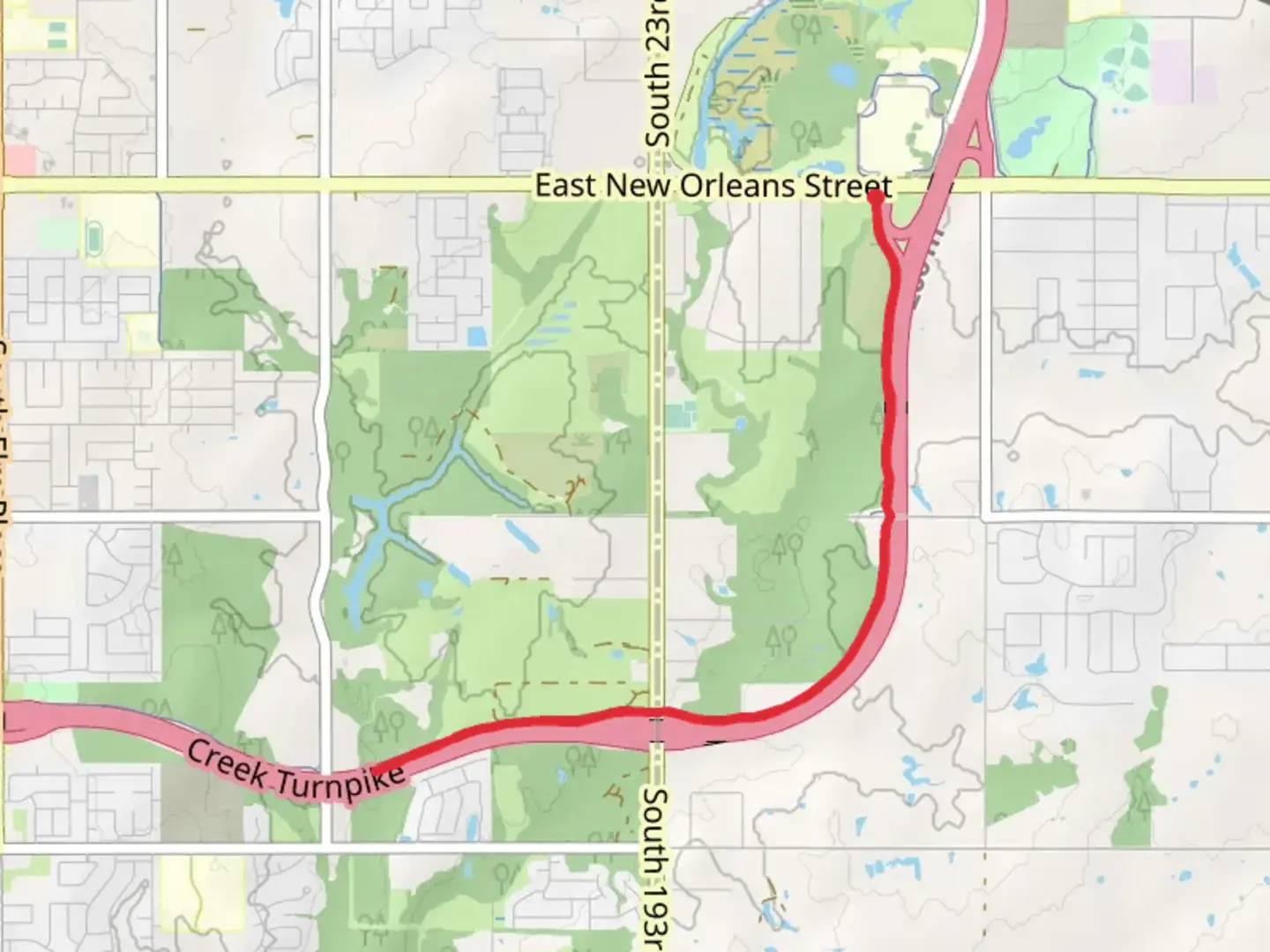 An image depicting the trail Liberty Parkway Trail and its surrounding area.