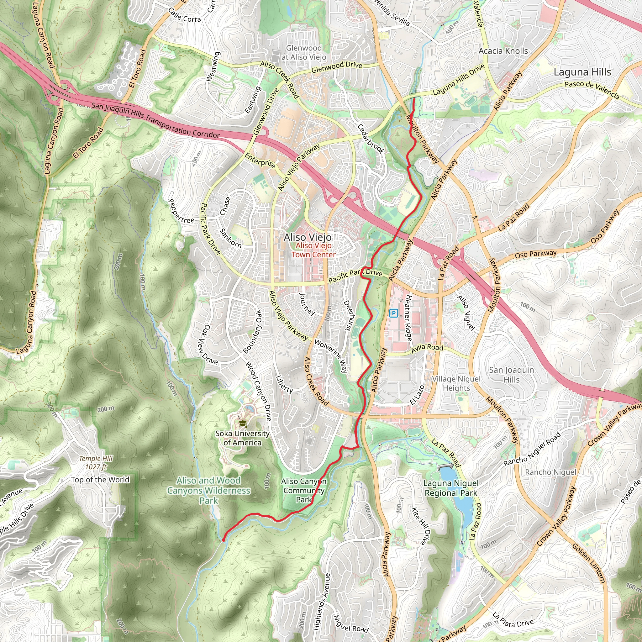 Aliso Creek Pathway mobile static map