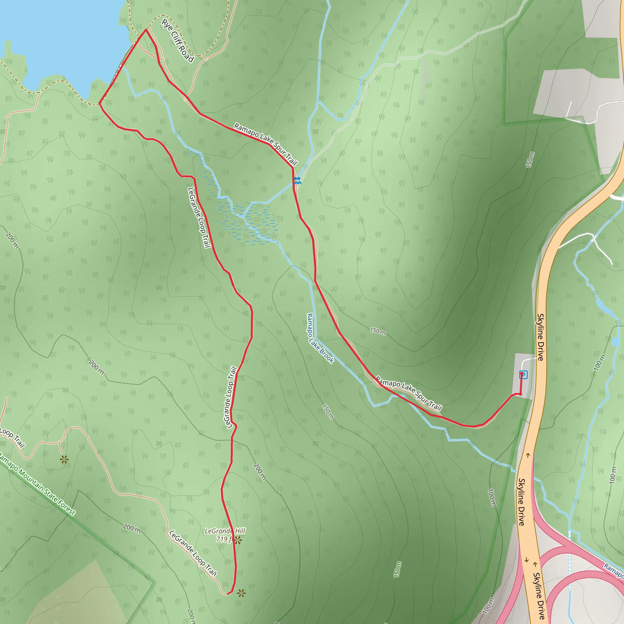 Ramapo Lake - MacEvoy Trail mobile static map