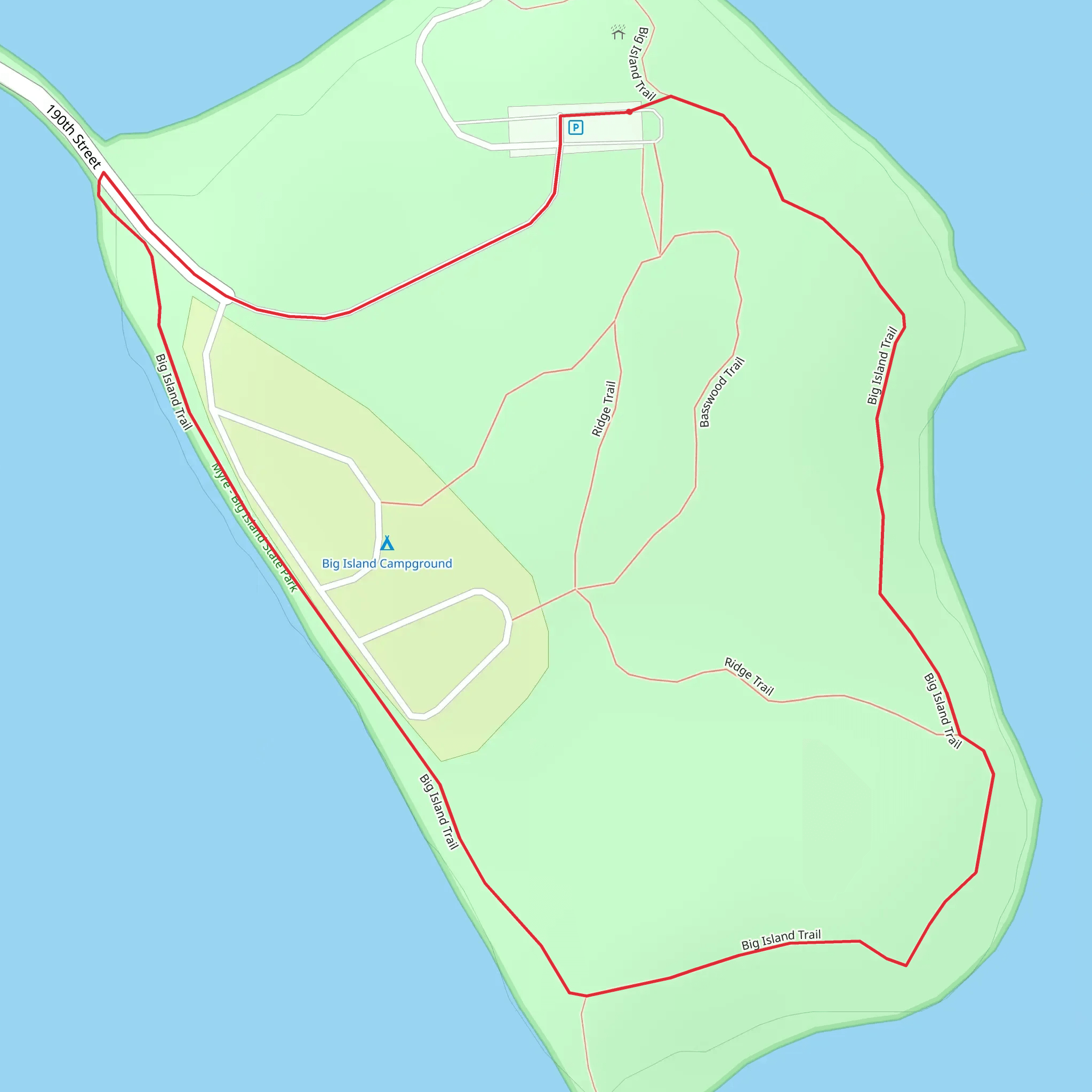 Big Island Loop Trail mobile static map