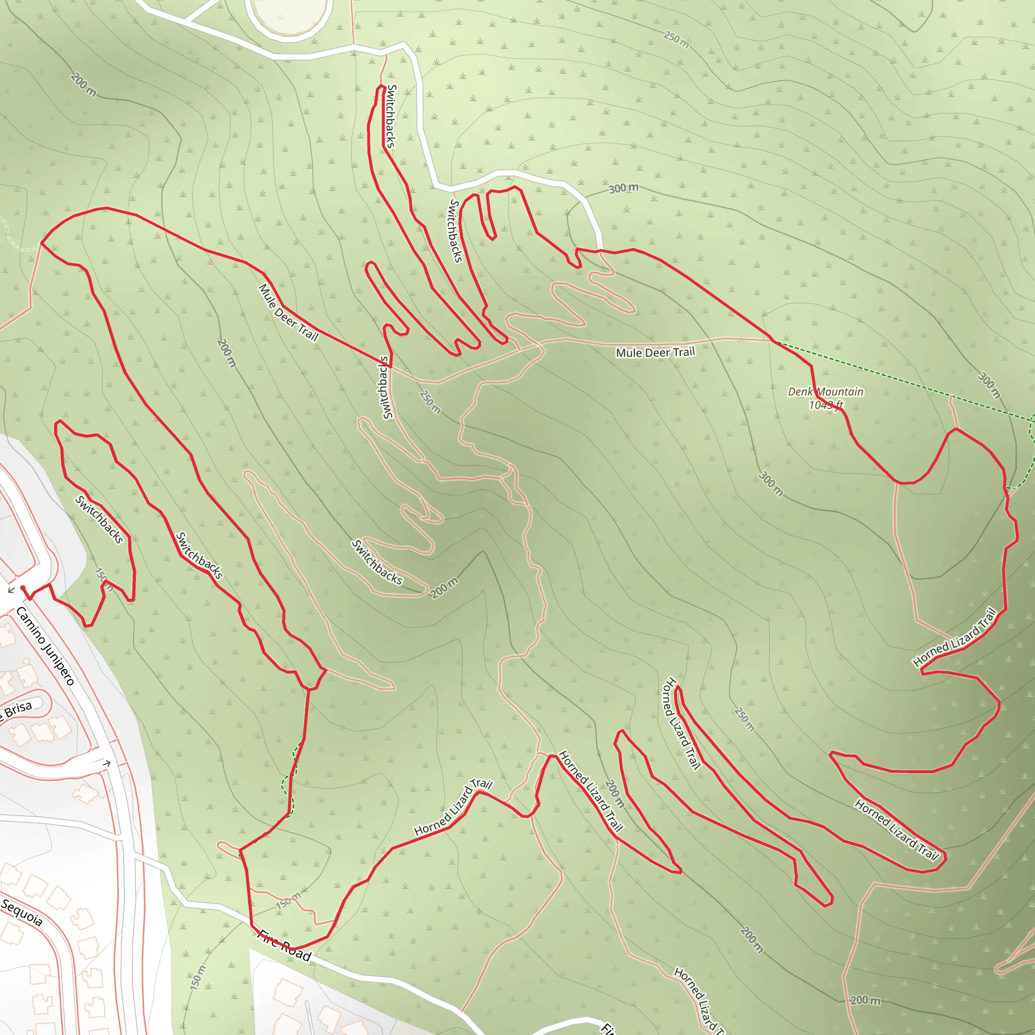Denk Mountain - Switchbacks - Horned Lizard Loop Trail mobile static map
