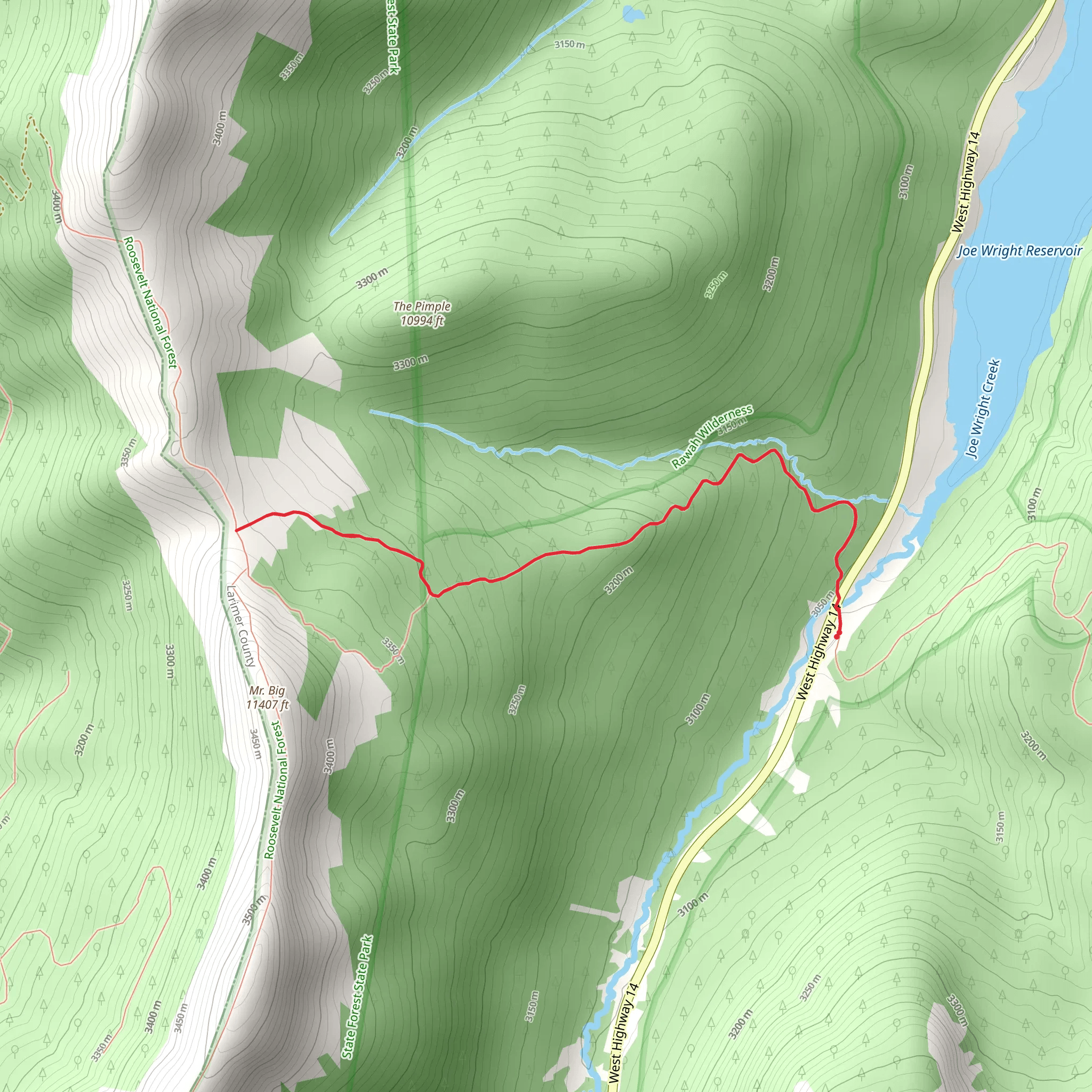 Montgomery Pass Trail mobile static map