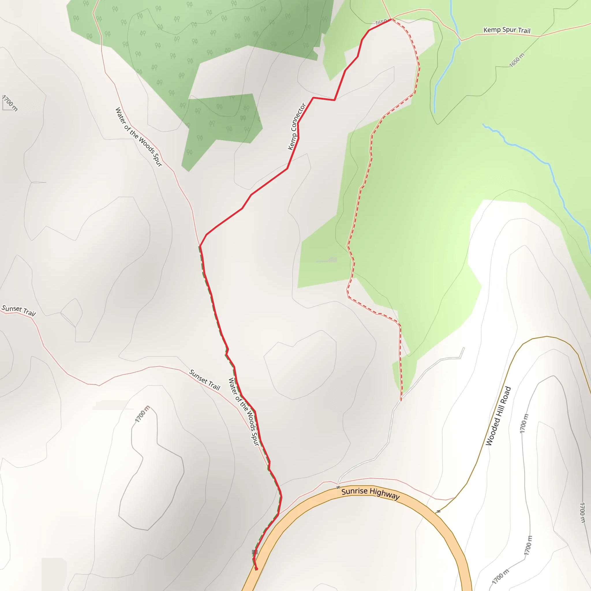 Kemp Connector Trail mobile static map
