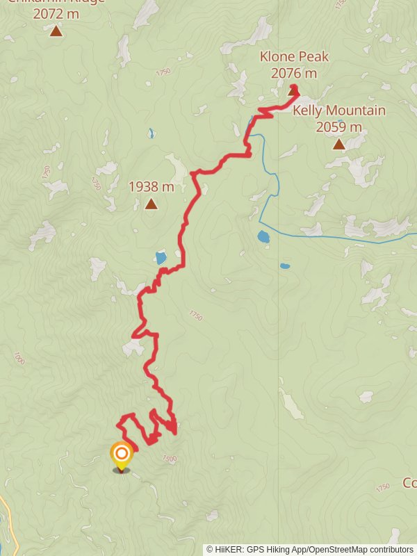 Klone Peak View Point Trail via Alder Ridge ORV Trail mobile static map