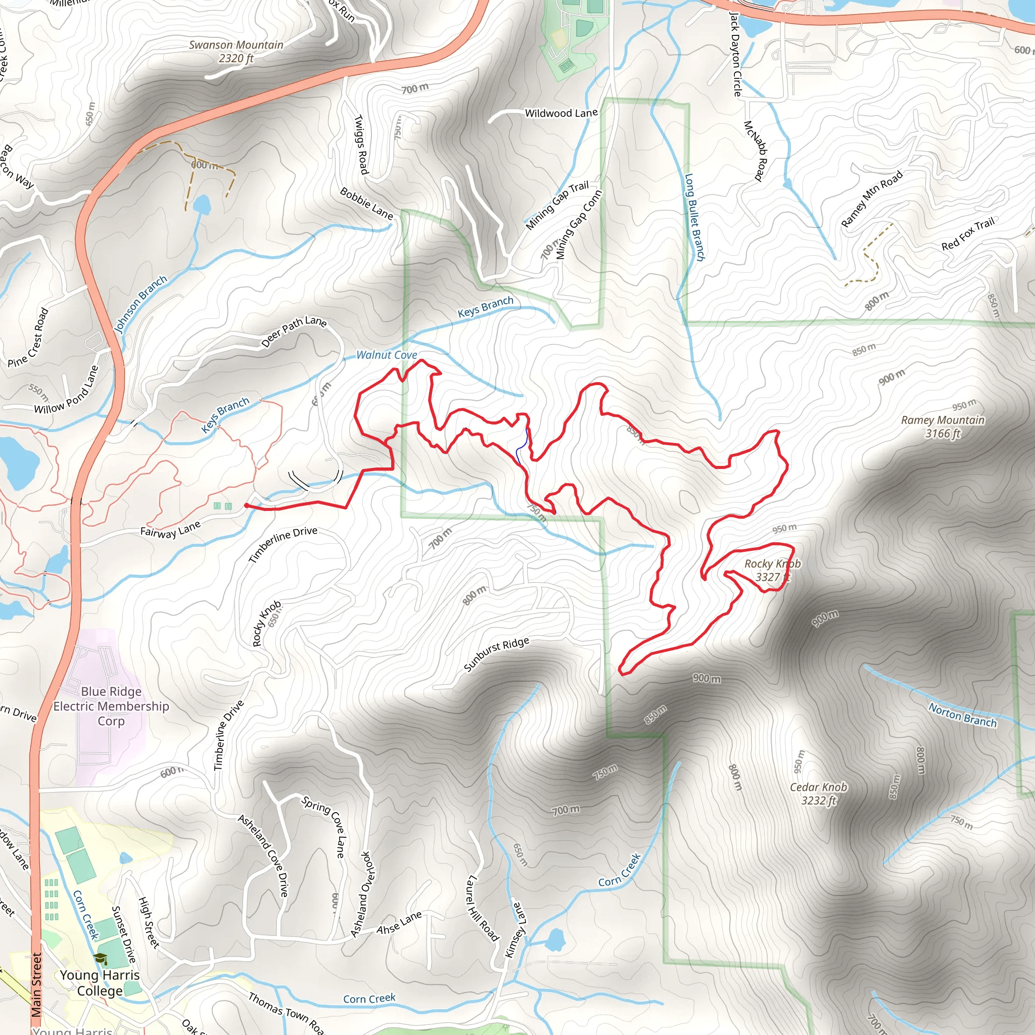 Rocky Knob Loop - Miller Trek mobile static map