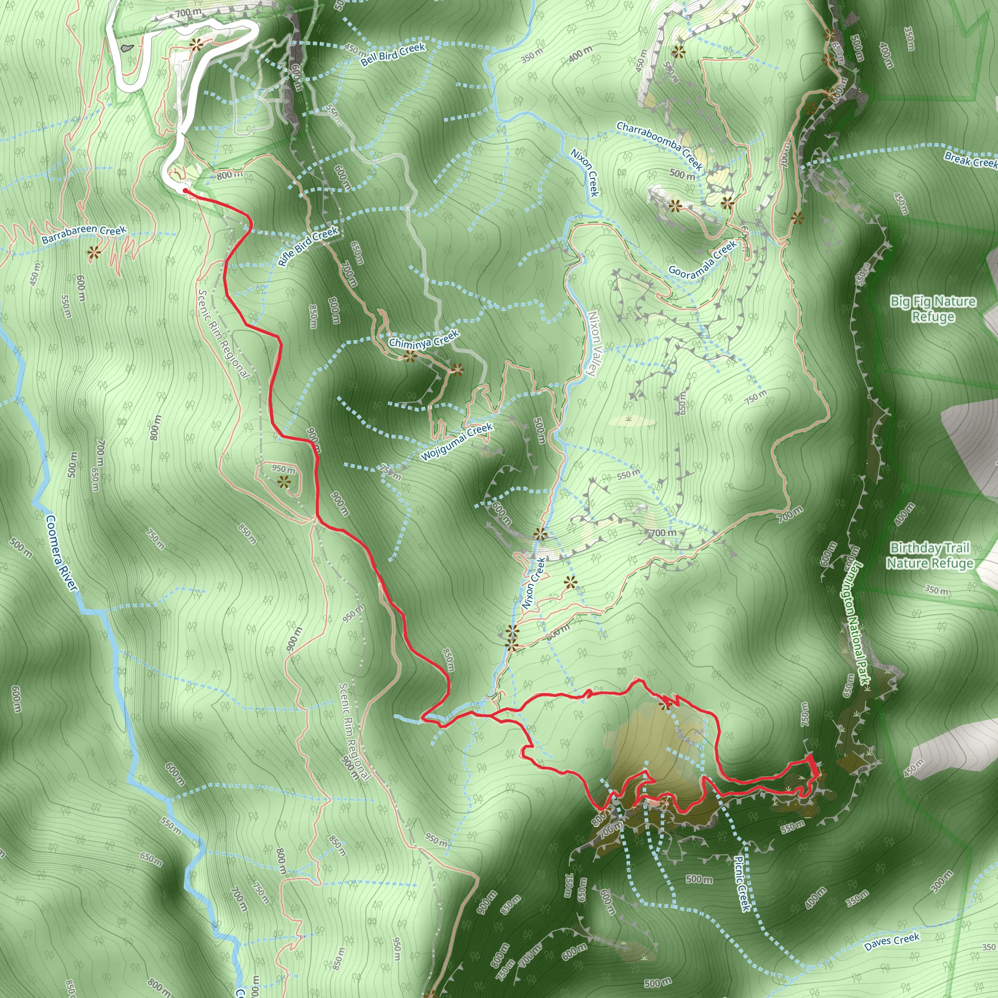 Daves Creek Circuit Track mobile static map