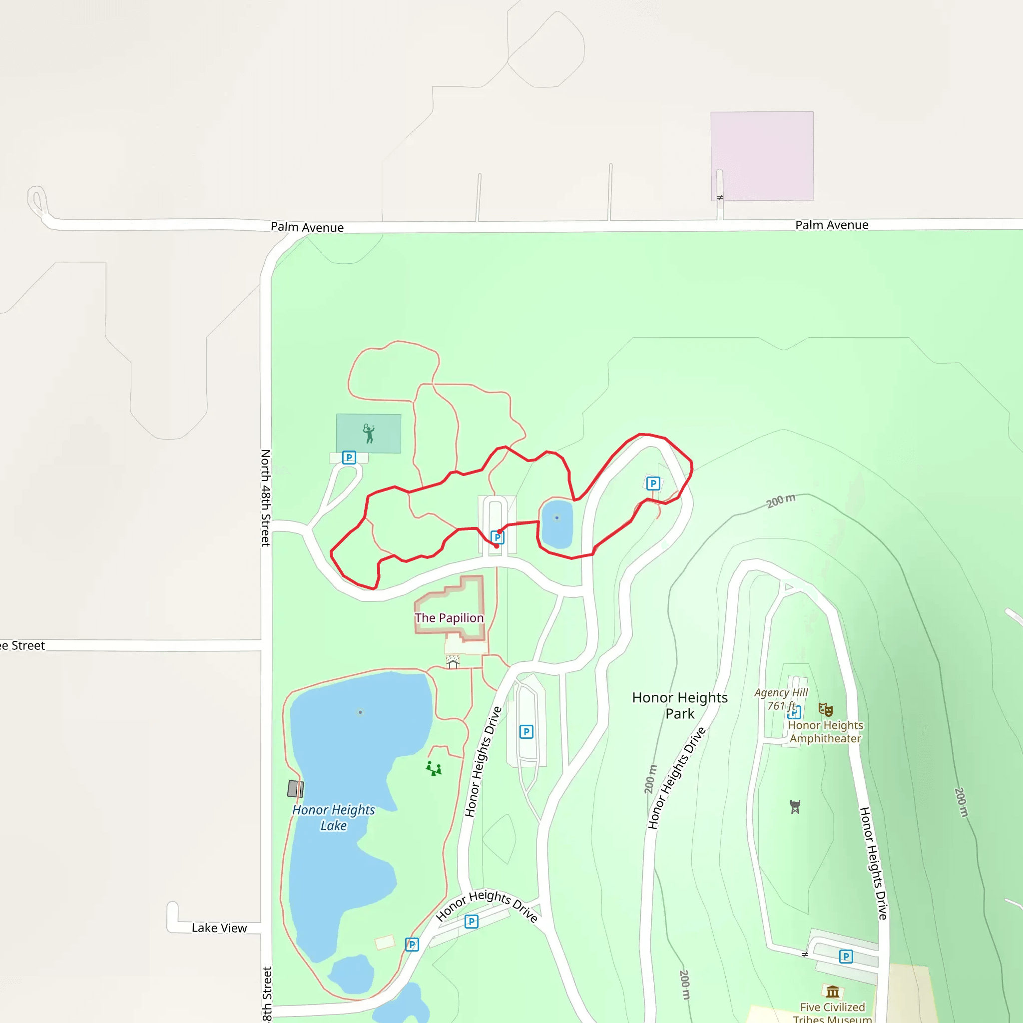 Honor Heights Park Loop mobile static map