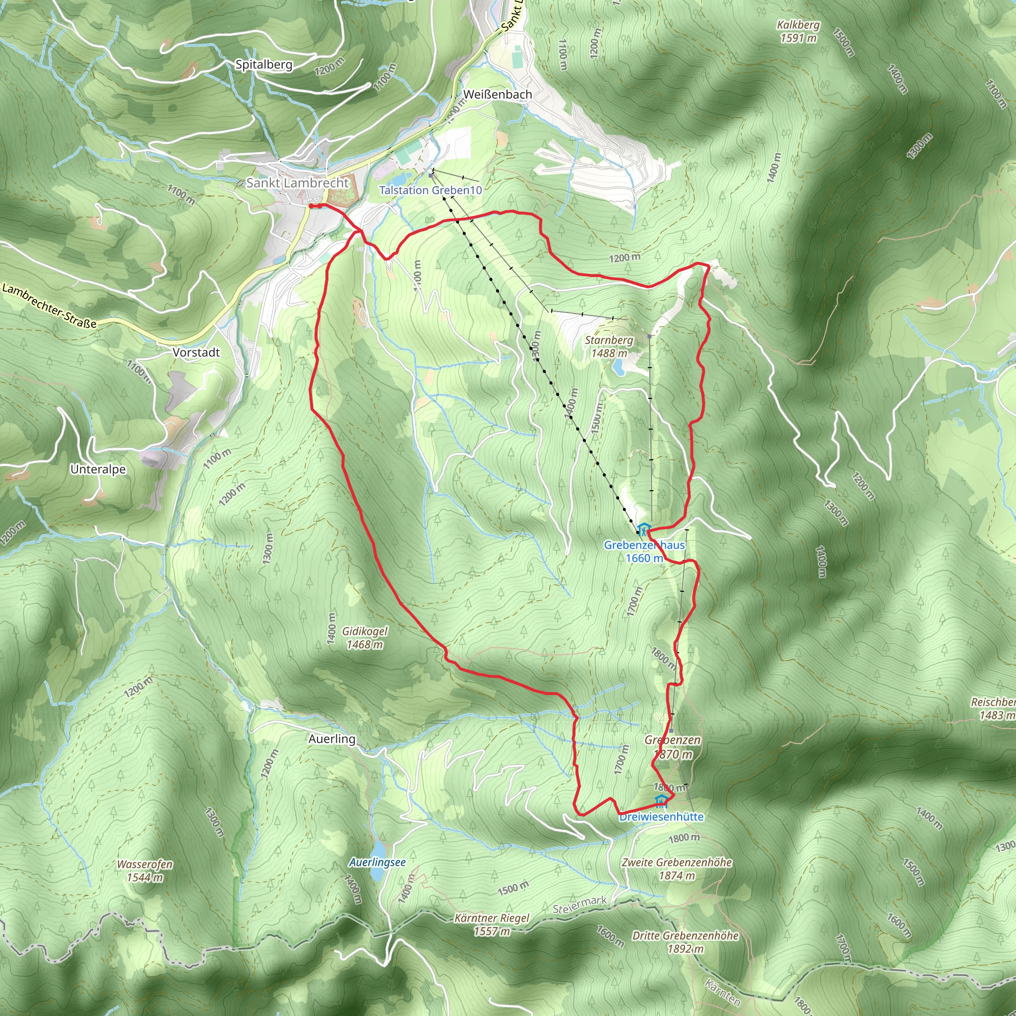 Grebenzen Loop Hike mobile static map
