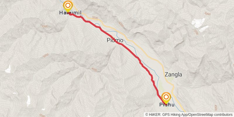 Lamayuru to Padum Trek stage 10 Map