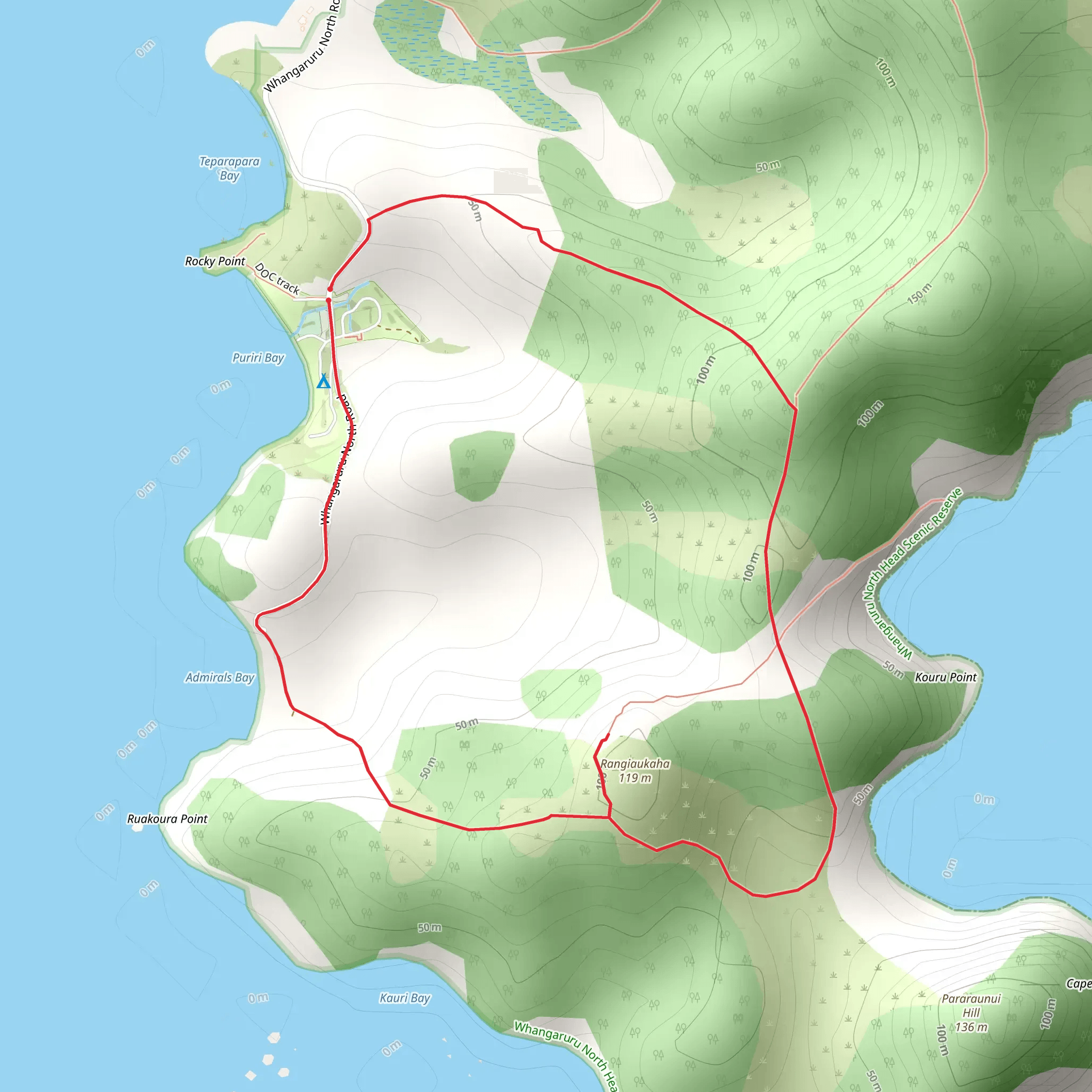 Whangaruru North Head - Southern Loop Track mobile static map