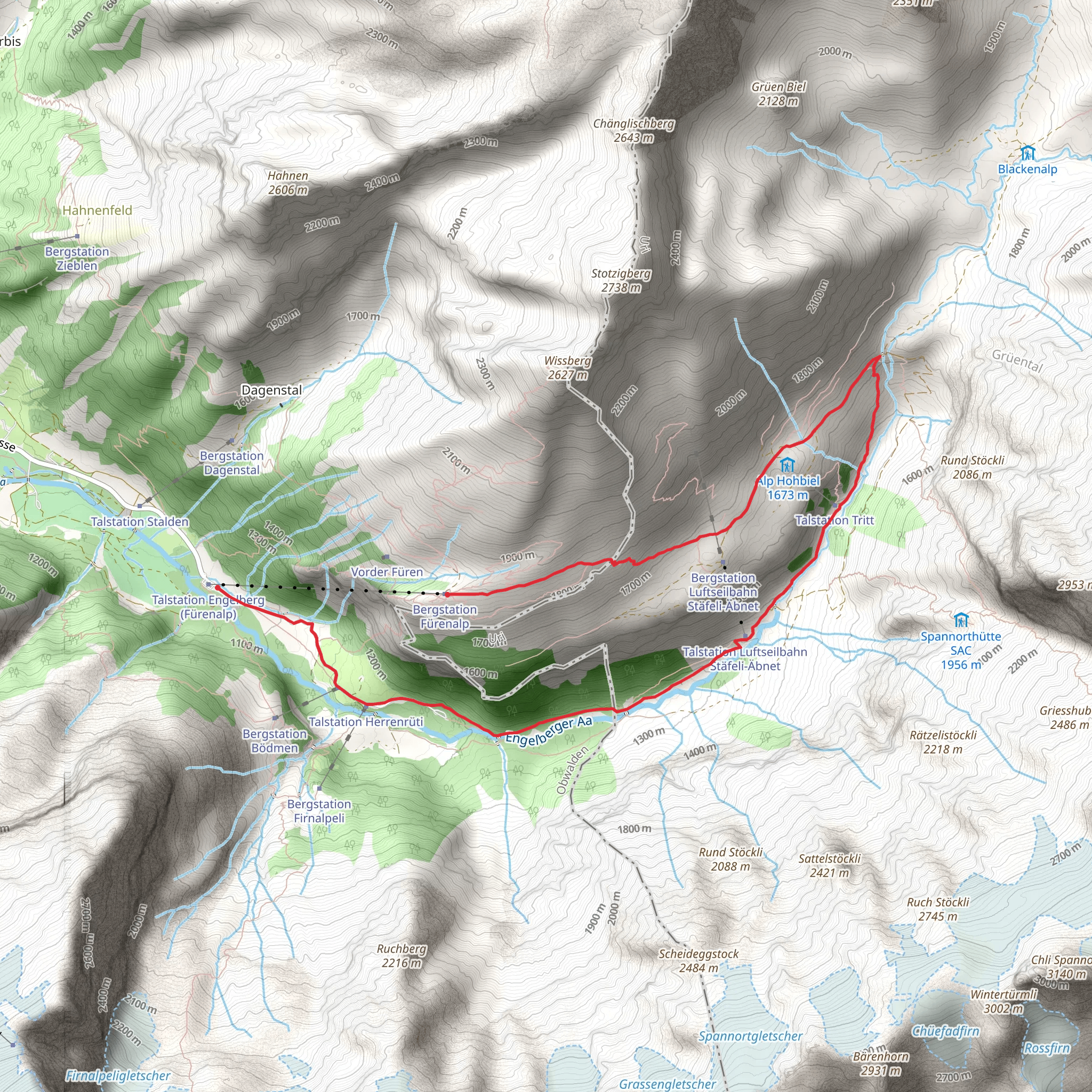 Panorama hike Engelberg-Fürenalp mobile static map