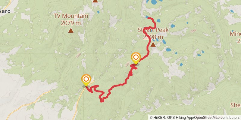 Worden Lake via Ravine Creek and Stuart Peak Trail stage 3 Map