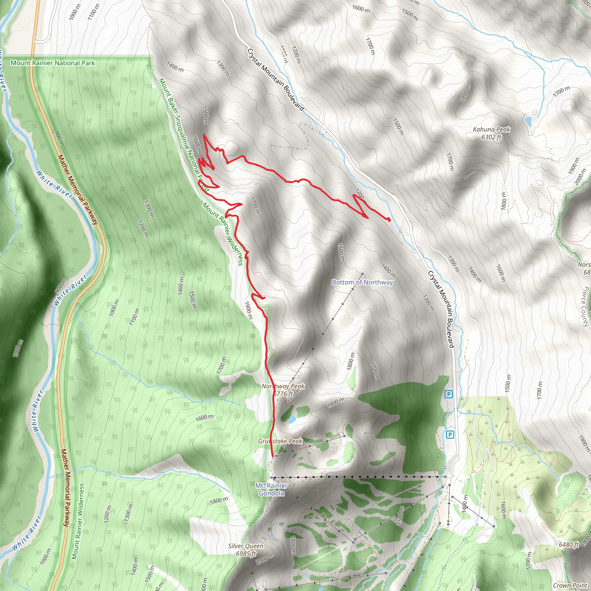 Crystal Mountain North mobile static map