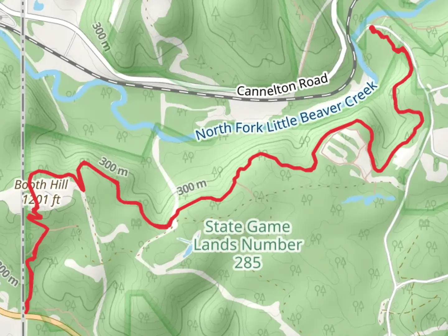 An image depicting the trail Booth Hill from Watts Mill Road and its surrounding area.