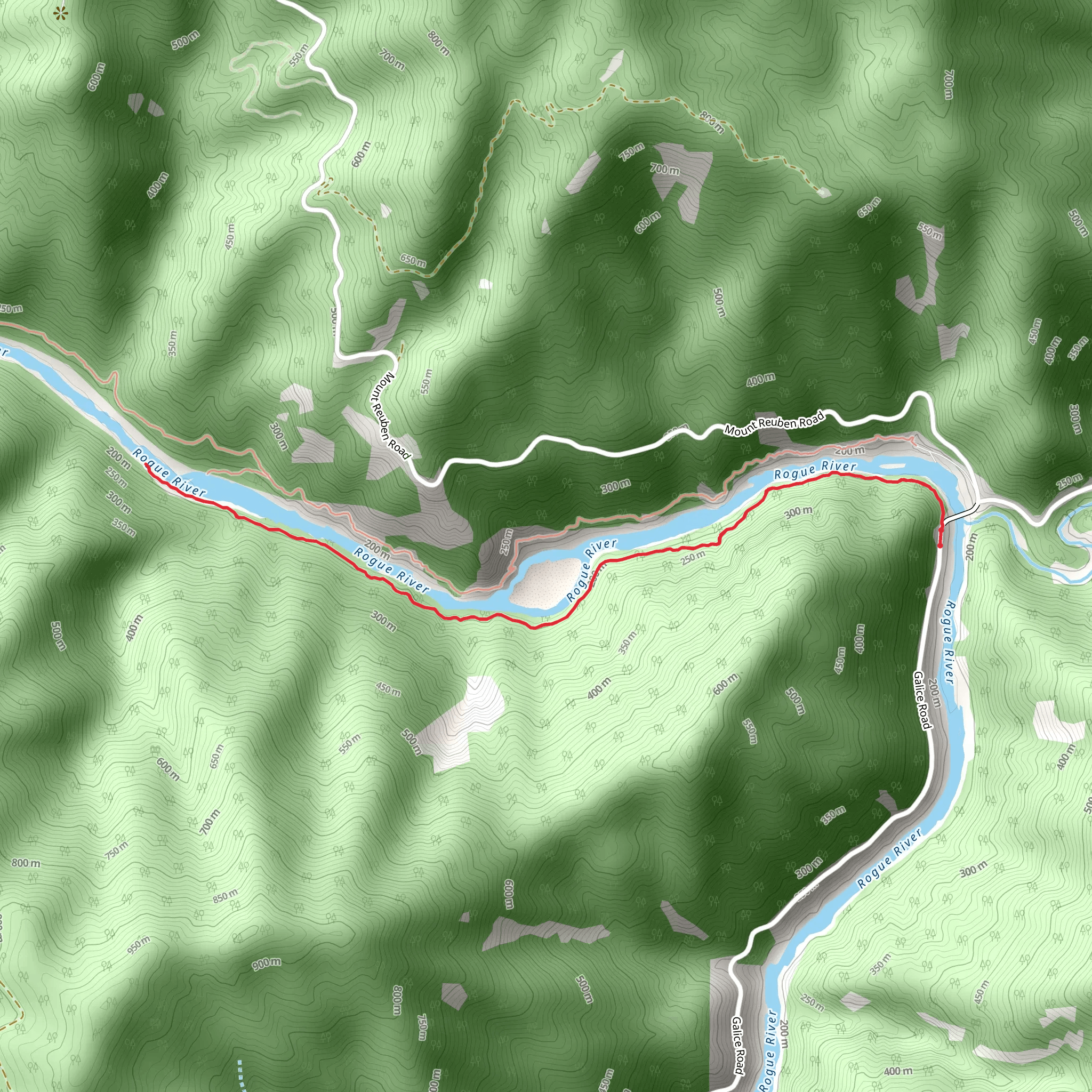 Rainie Falls Trail mobile static map