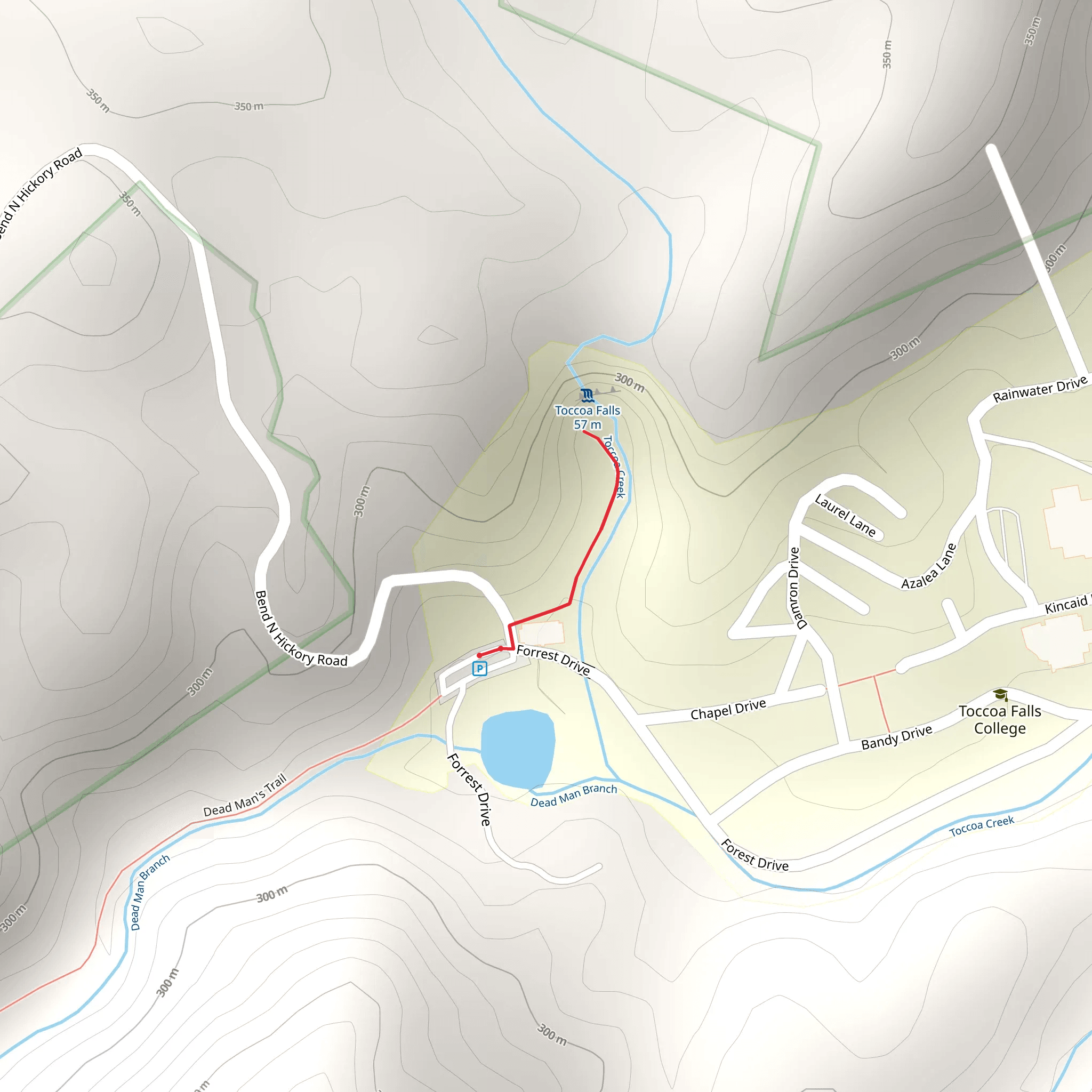 Toccoa Falls mobile static map
