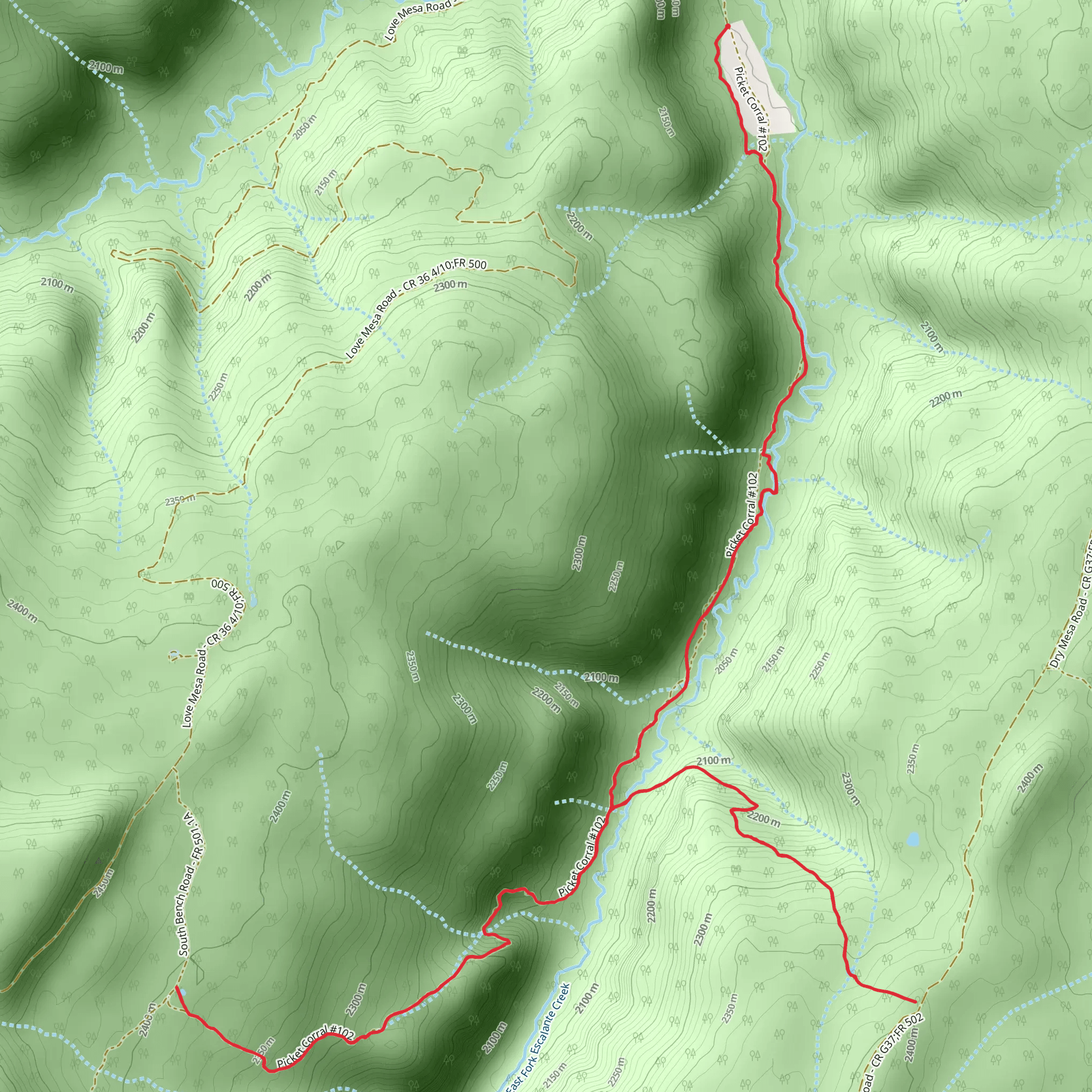 Picket Corral Trail mobile static map