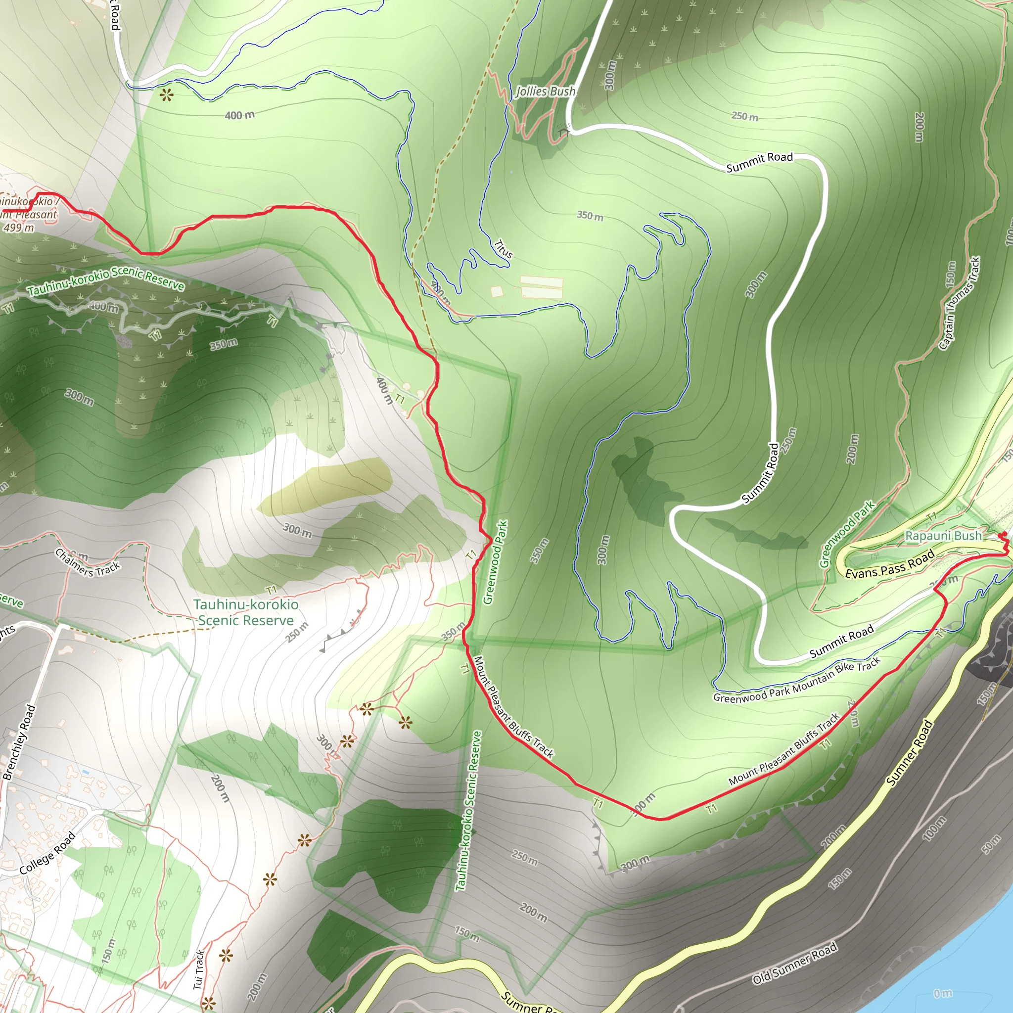 Mount Pleasant from Evans Pass mobile static map