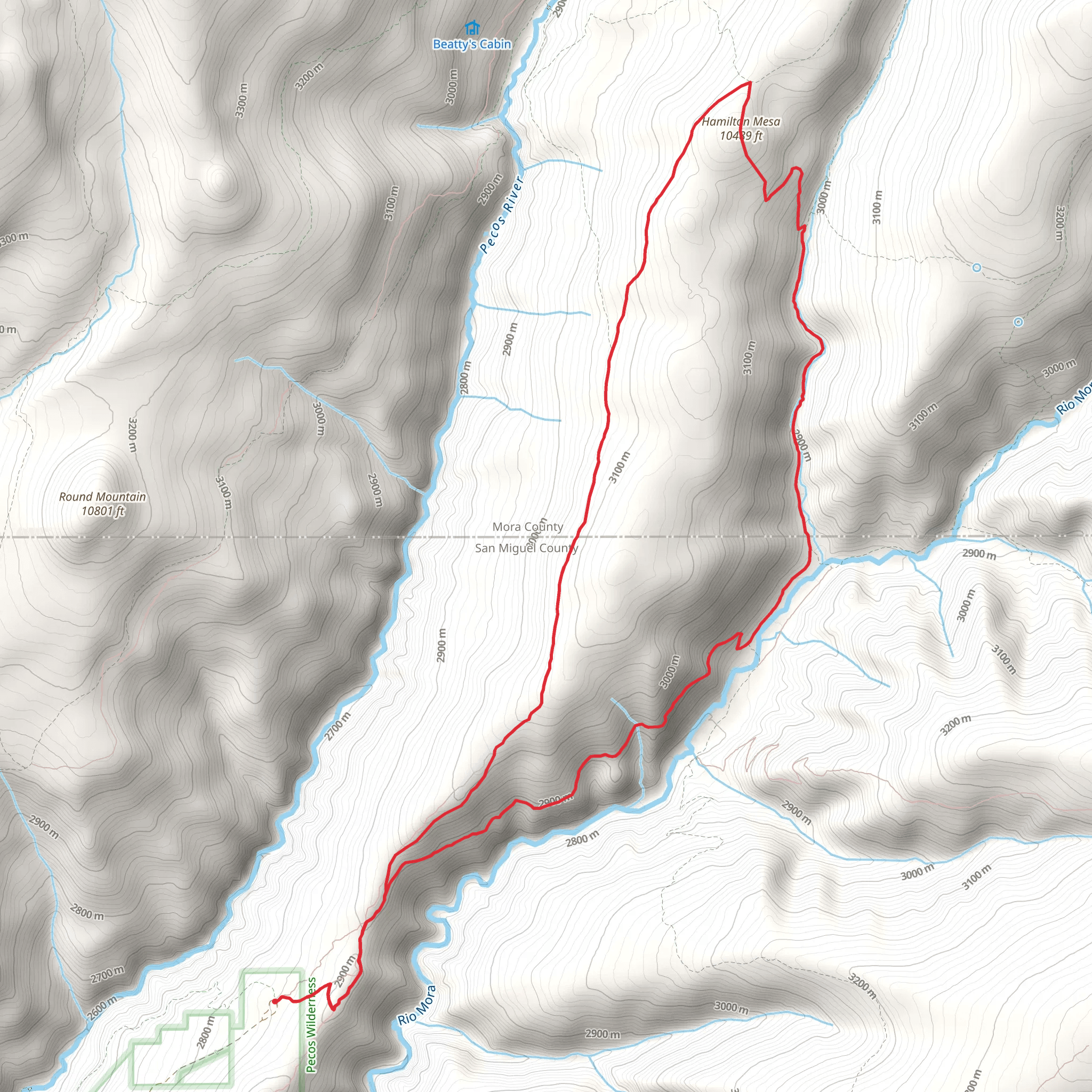 Hamilton Mesa Loop Trail mobile static map