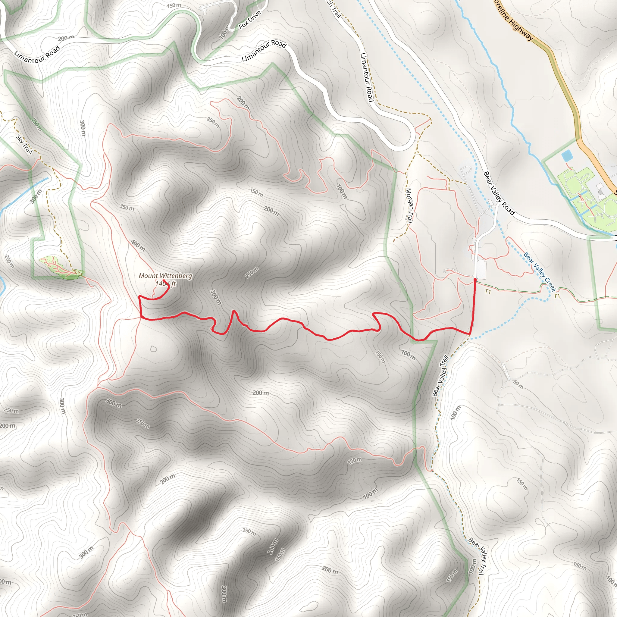 Mount Wittenberg Trail mobile static map