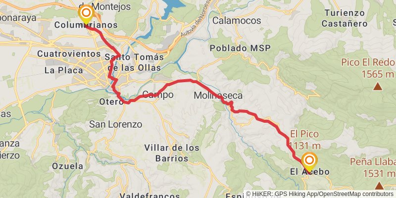 Ruta Jacobea Madrilena stage 21 Map