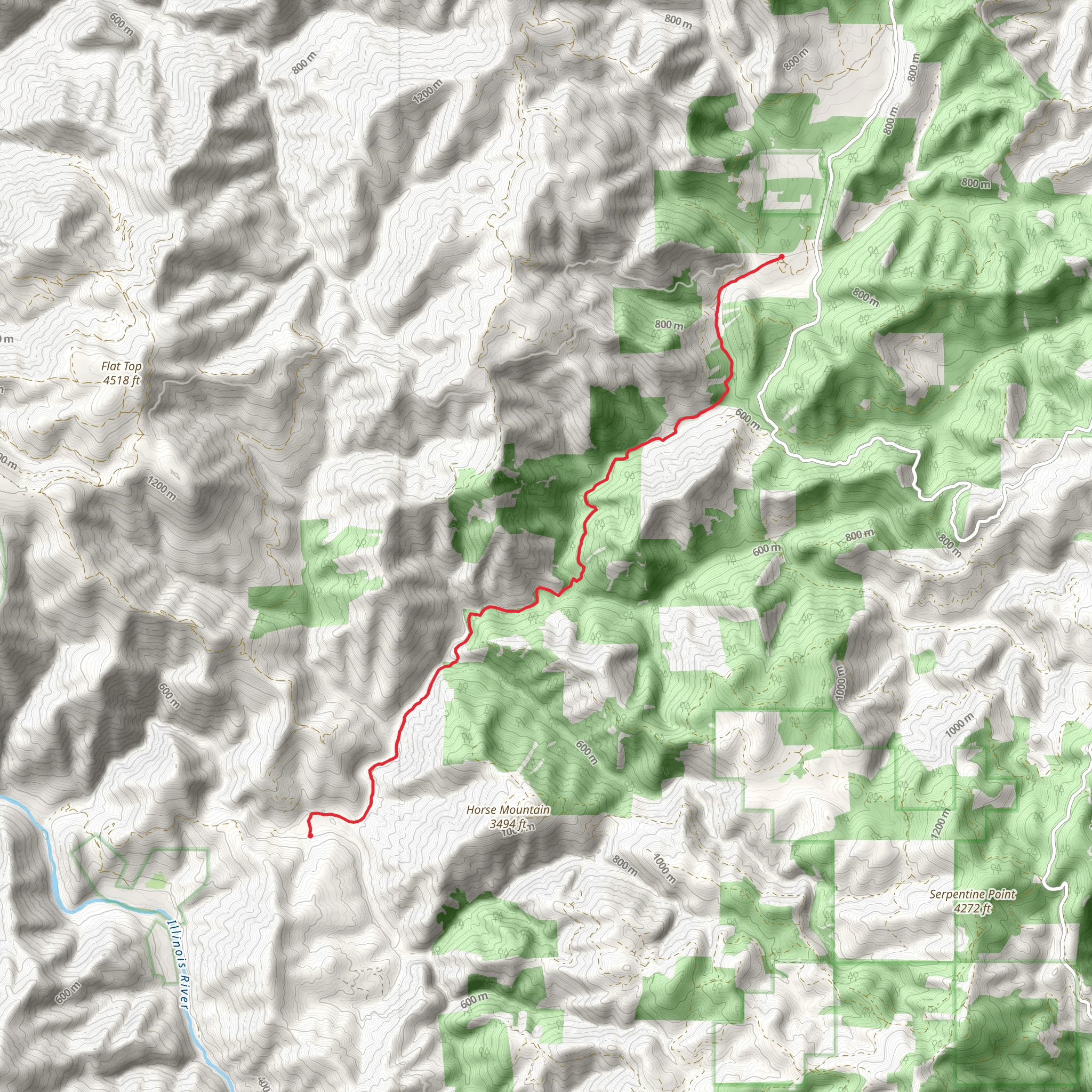 Briggs Creek Trail mobile static map