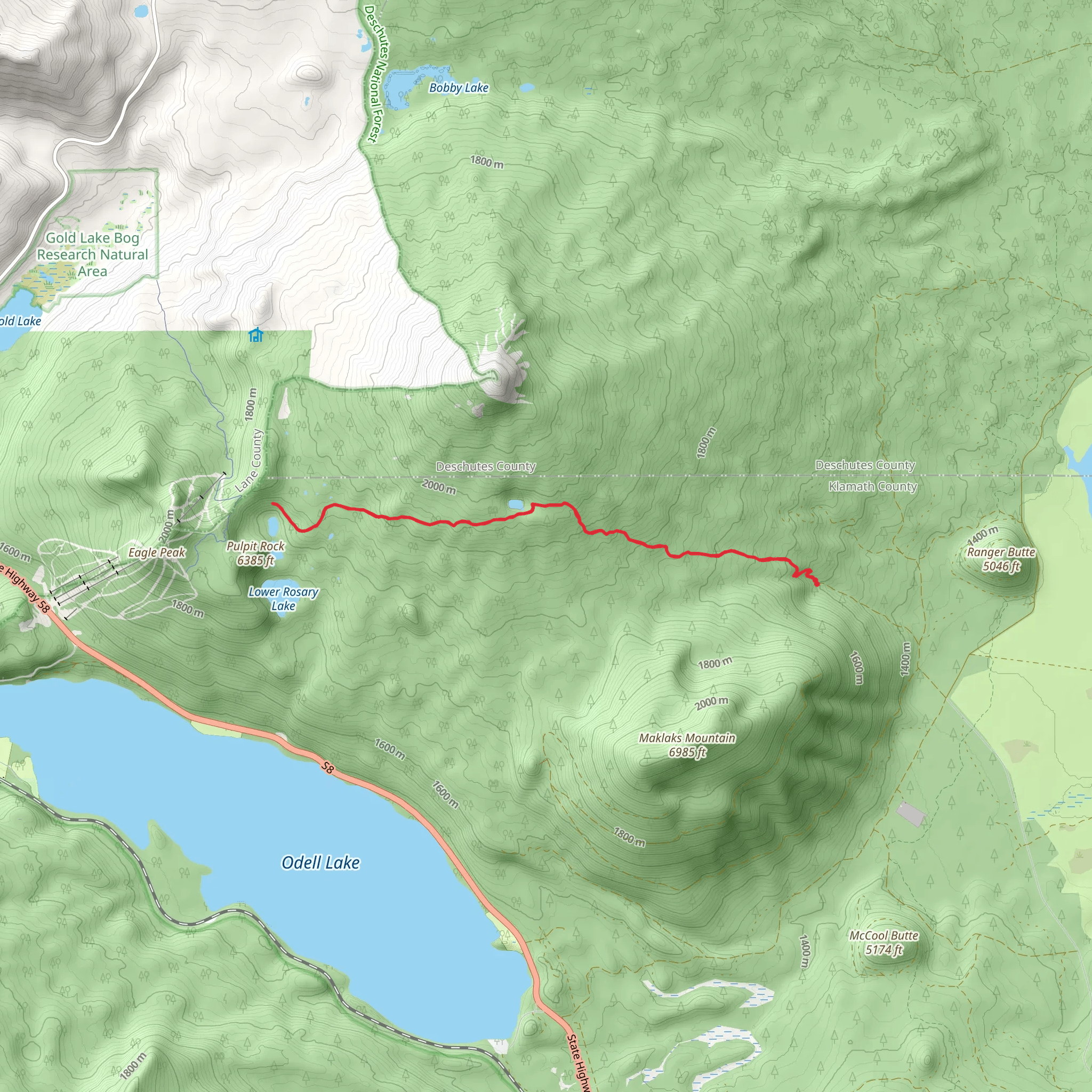 Maiden Lake Trail mobile static map