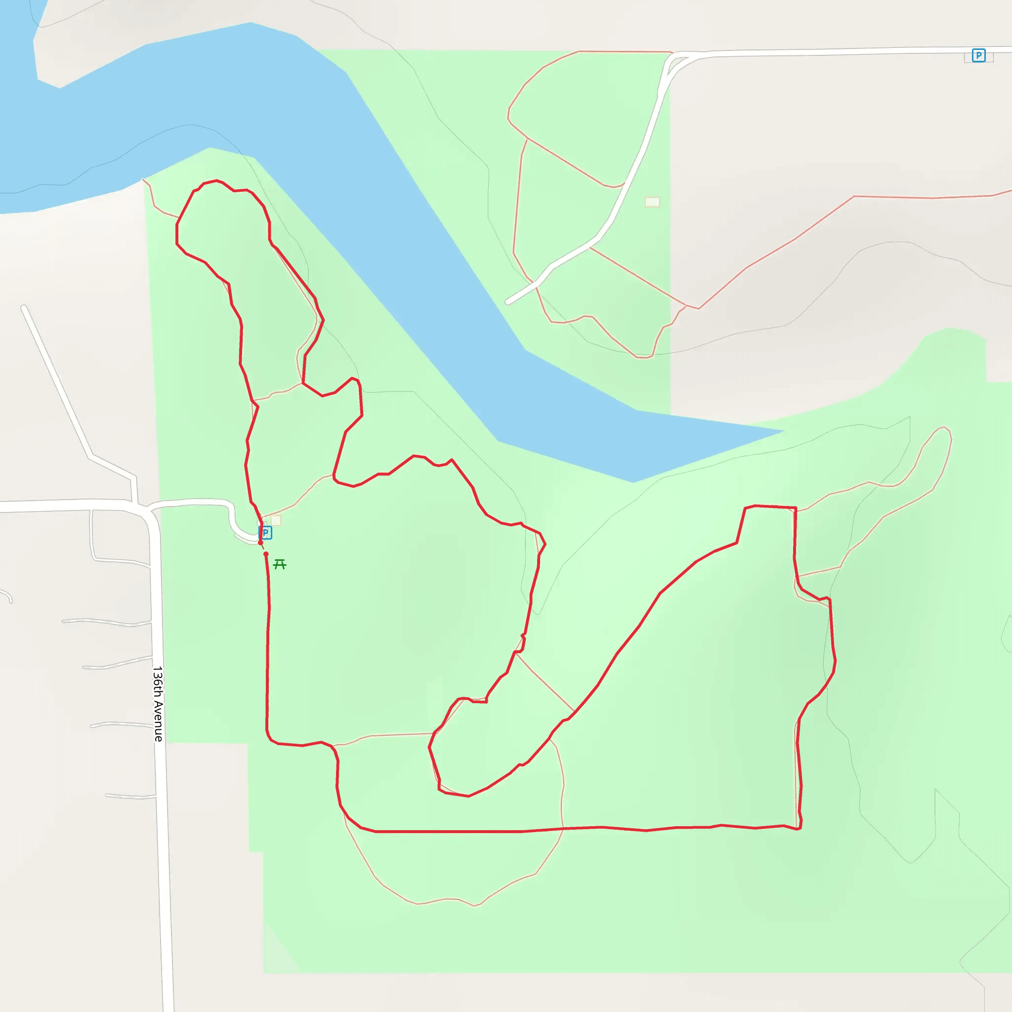 Stearns Creek Park Loop mobile static map