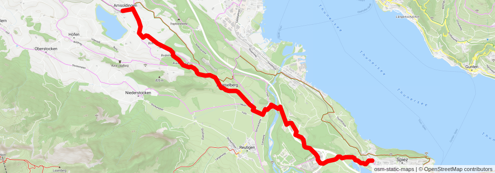 Veloweg- Brünig – Amsoldingen stage 4 Map