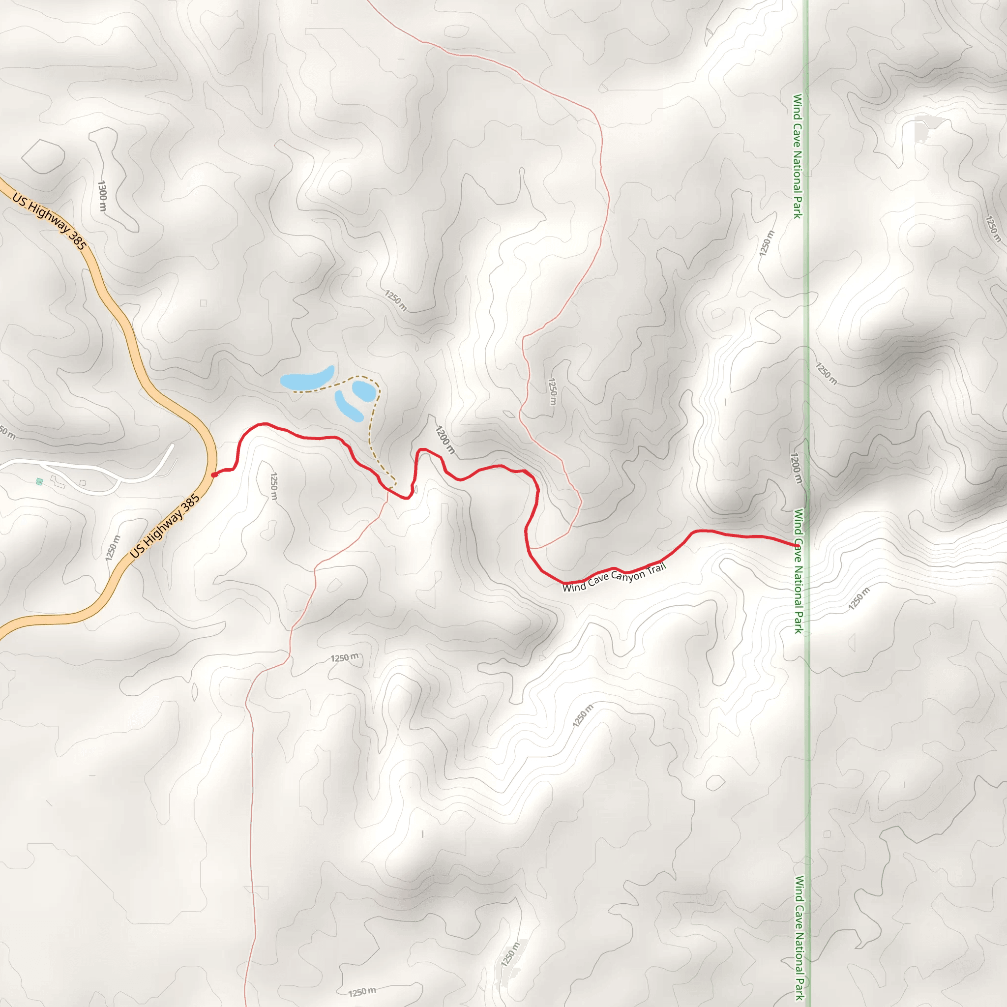 Wind Cave Canyon Trail mobile static map