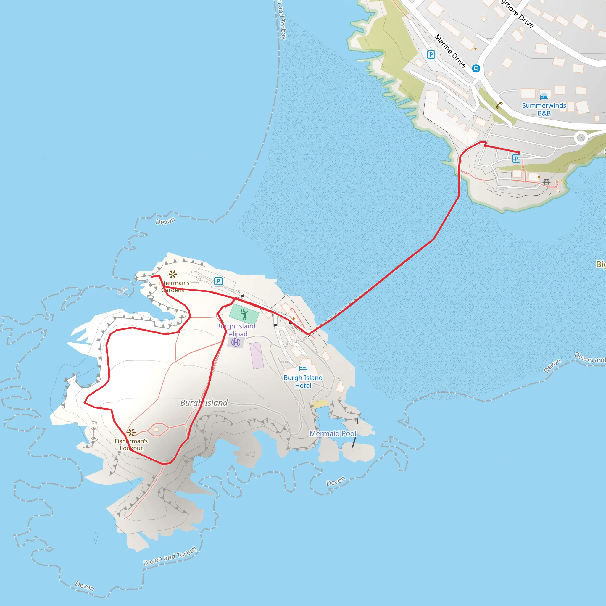 Burgh Island Walk mobile static map