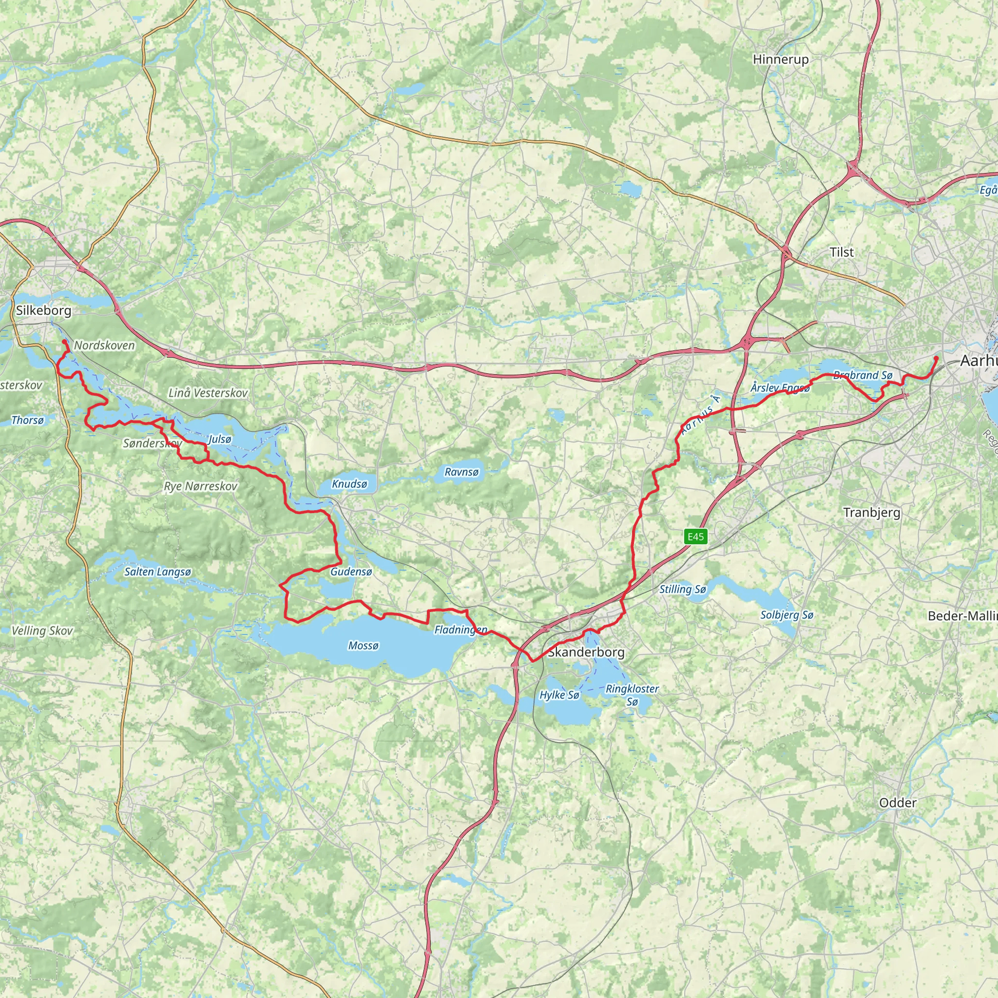 Aarhus - Silkeborg mobile static map