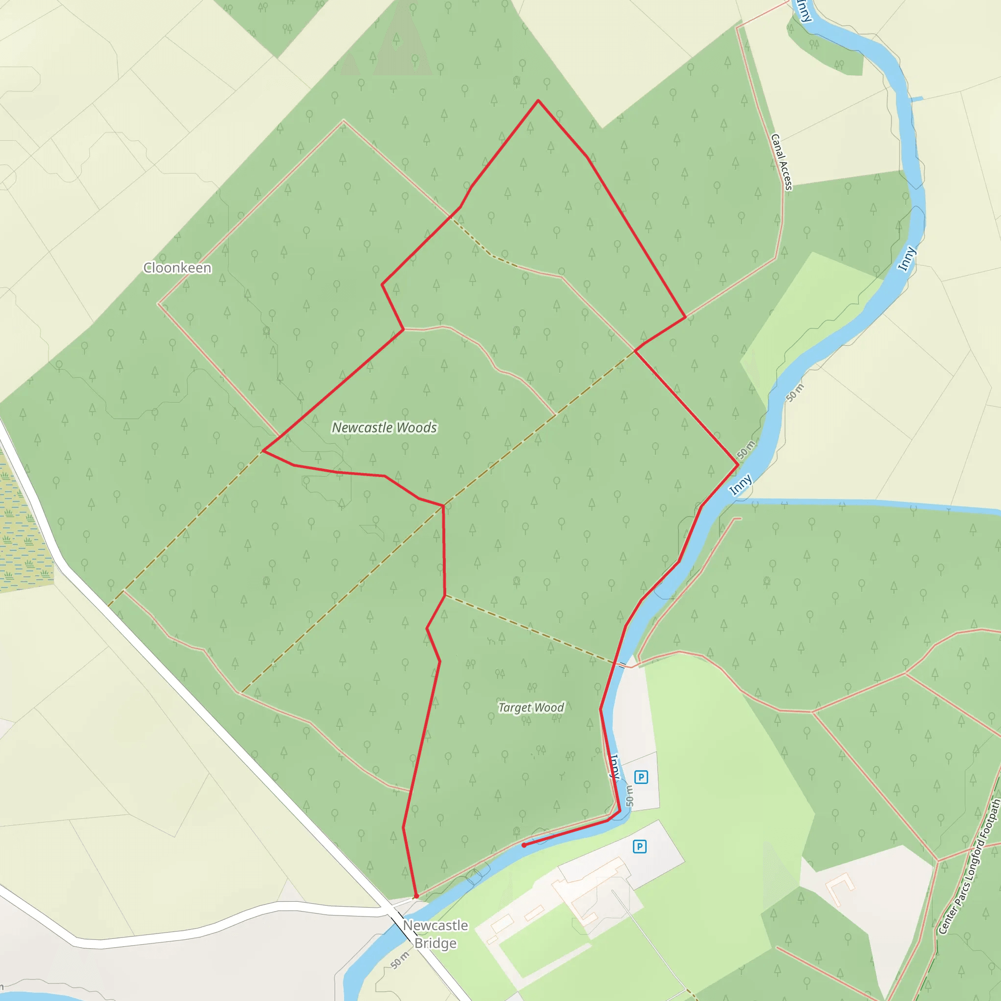 Newcastle Wood River Inny Walk mobile static map